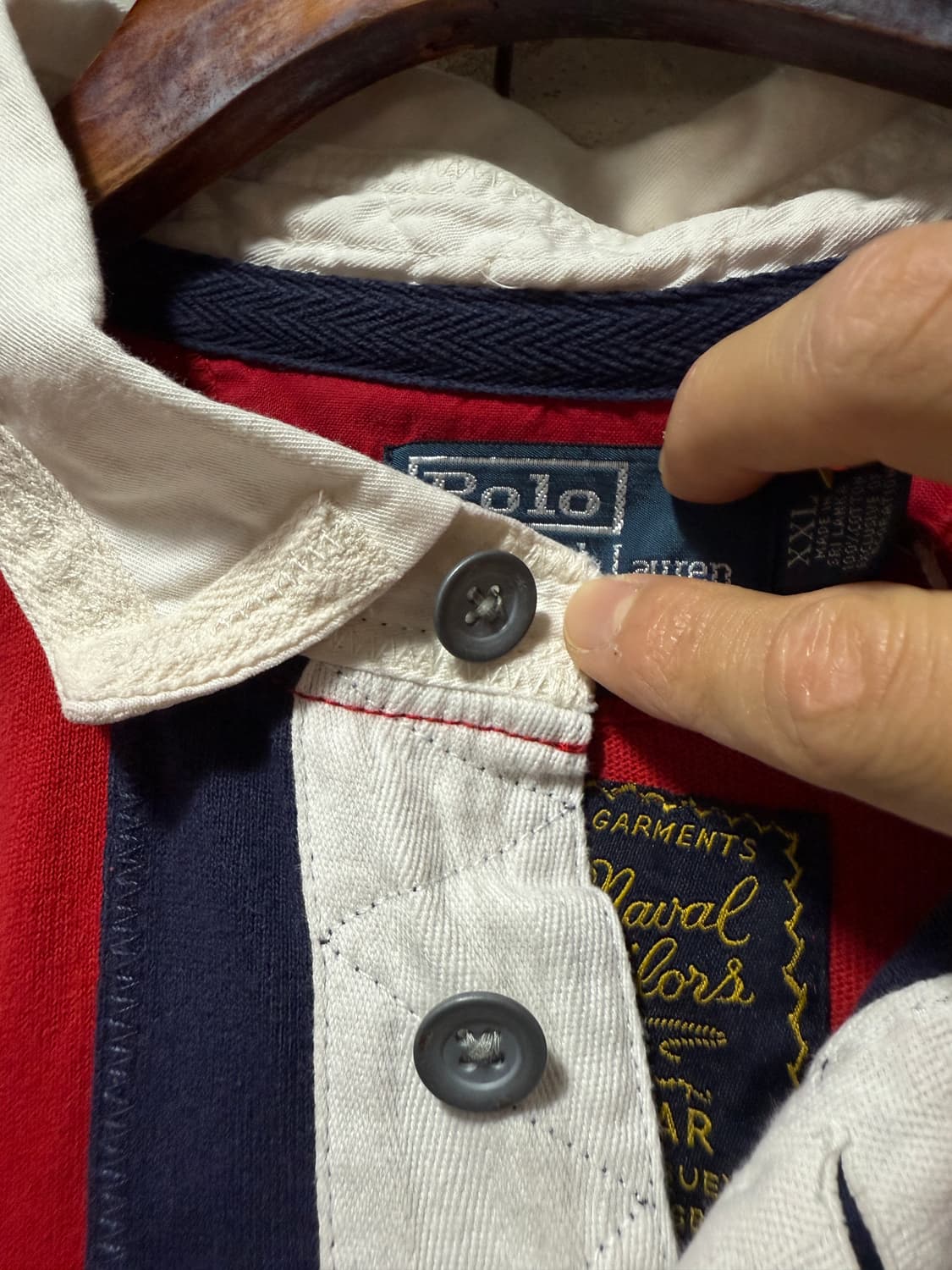 Polo Ralph Lauren 해군 재단사 럭비 롱슬리브 셔츠 상품이미지6