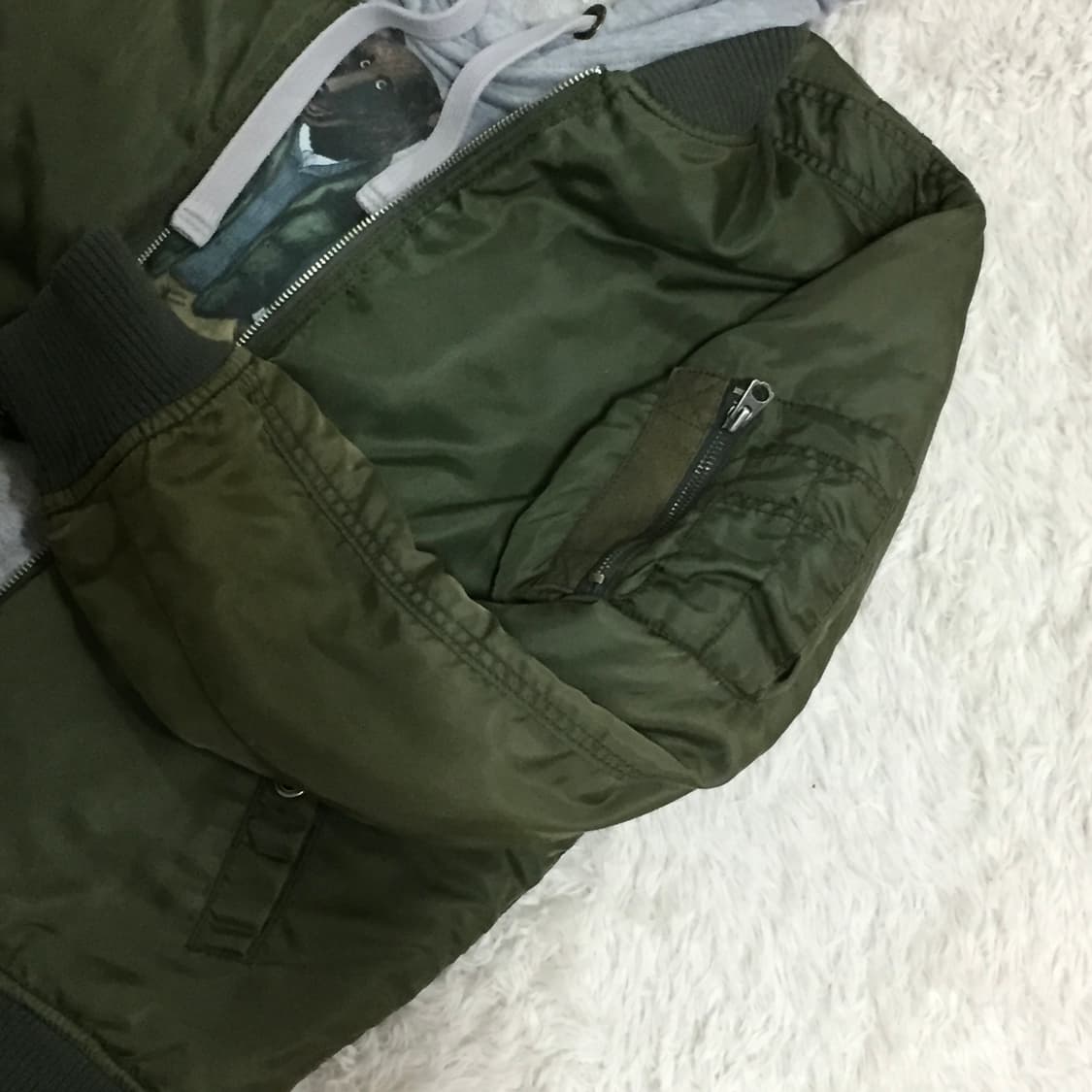 <코디셋> 카키 블루종 티니위니 후드티 벌룬핏두붙바 상품이미지8