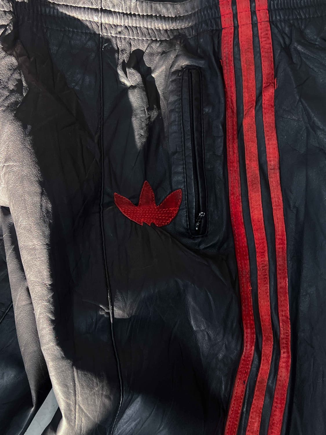 80s Adidas RUN DMC 레더 트랙팬츠 상품이미지2