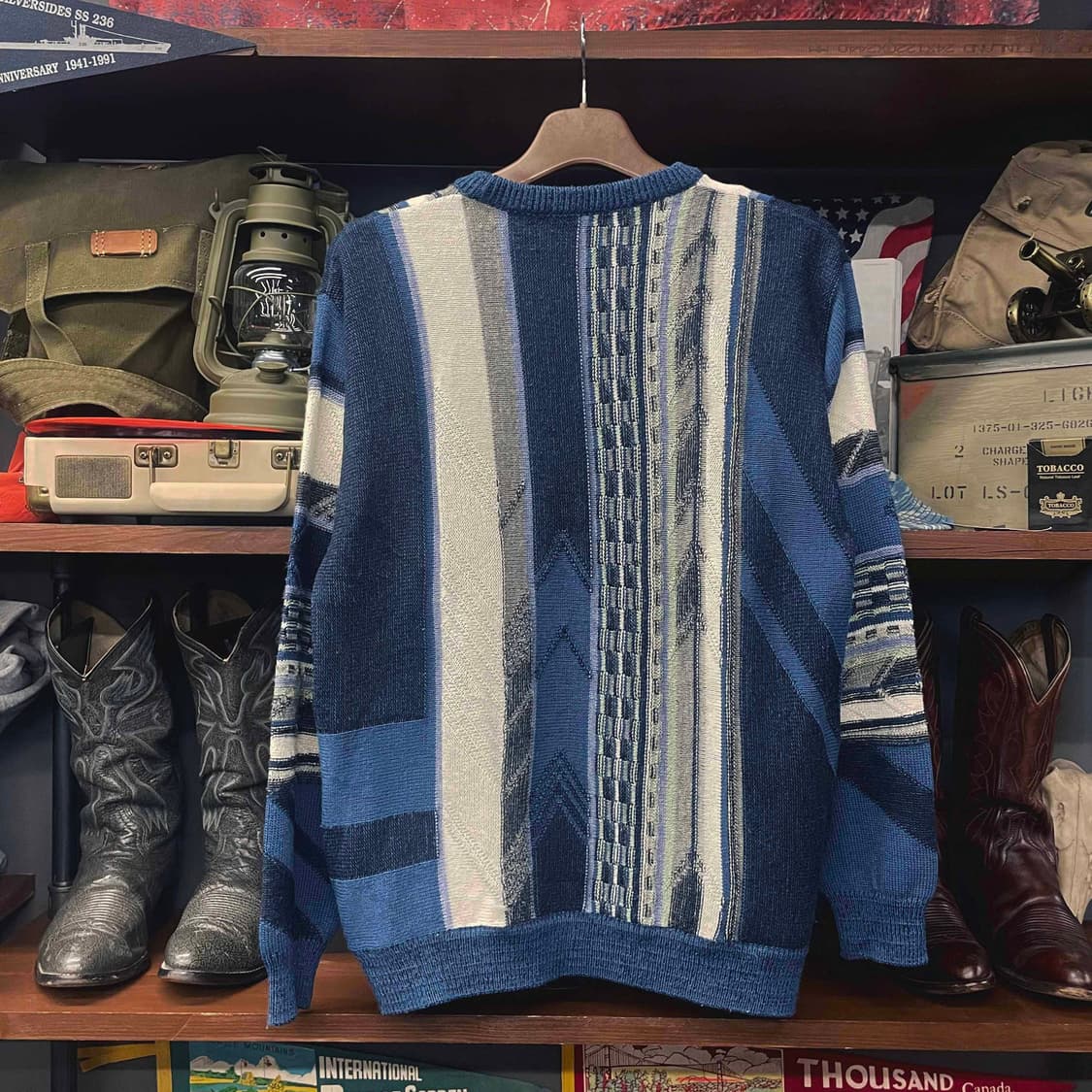 90s ESTREMA 이탈리아 빈티지 멀티 패턴 니트 스웨터 N500 상품이미지2