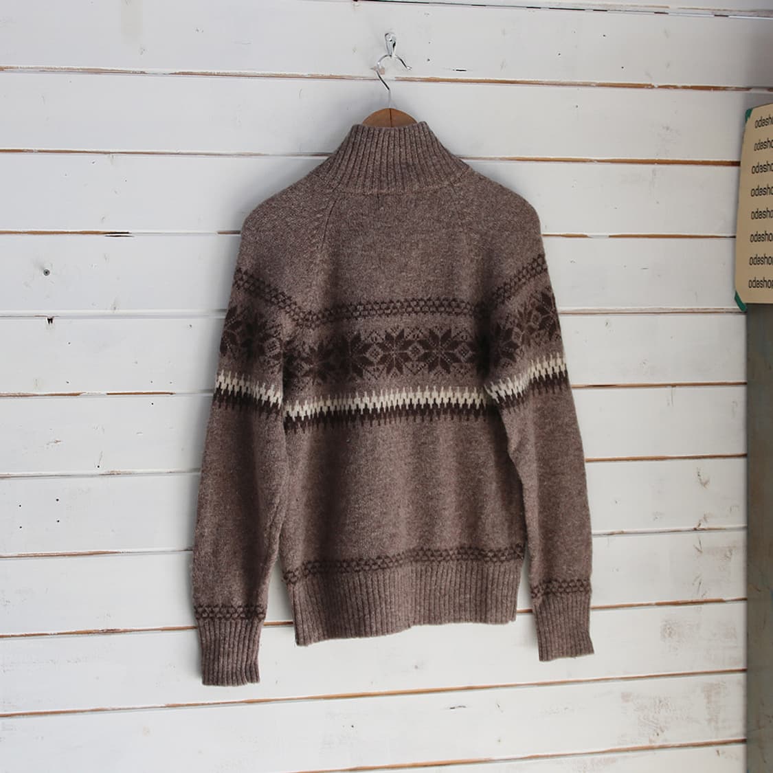 (착용컷) FIRST DOWN 울 노르딕 니트 집업 (남성용 98) 상품이미지2