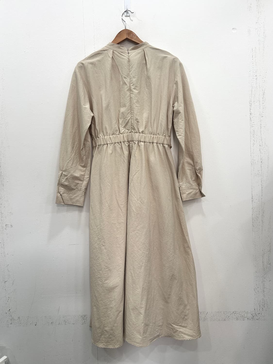 지컷 Gcut 바스락 벨티드 롱 원피스 플레어 베이지 M 상품이미지5