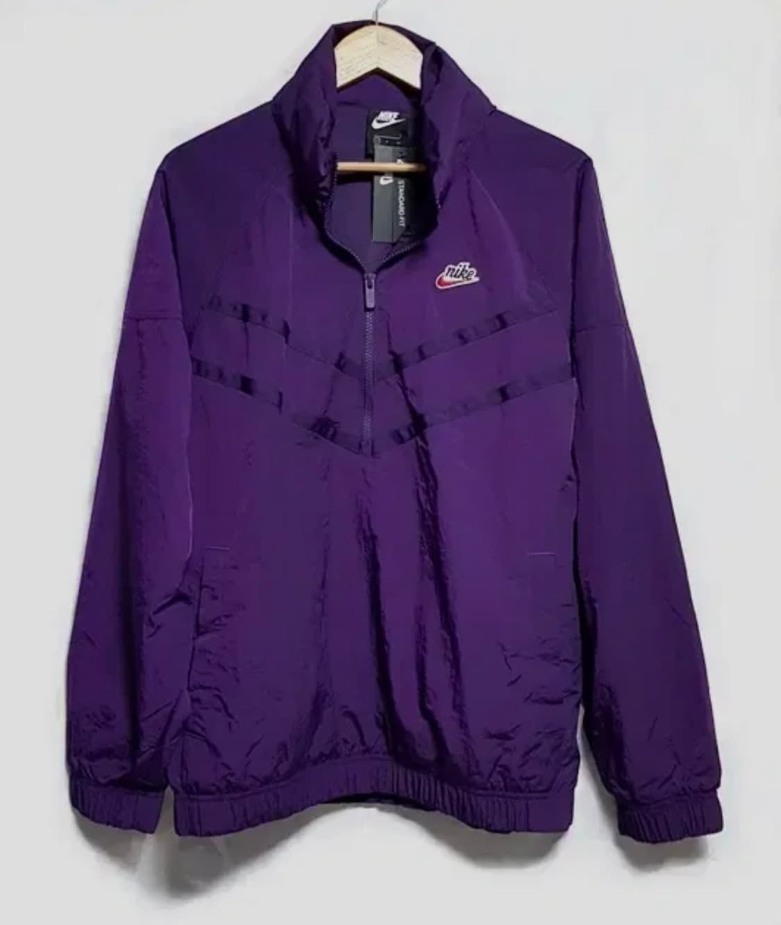 새제품  나이키 우븐 아노락 루즈핏 큰 s 퍼플  후드 바람막이 상품이미지2