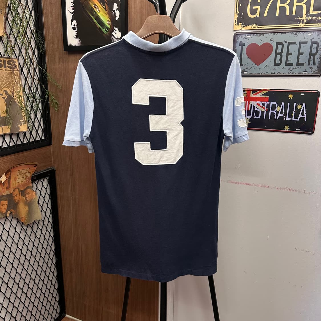 Polo, Big Pony Blue Color Block Polo Shi 상품이미지2