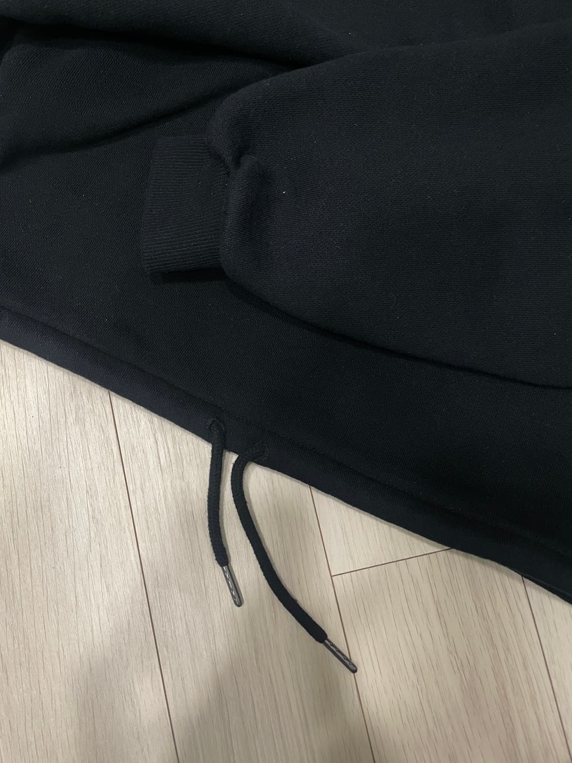 미스치프 크롭 사이드 집 후디 블랙 M 상품이미지4