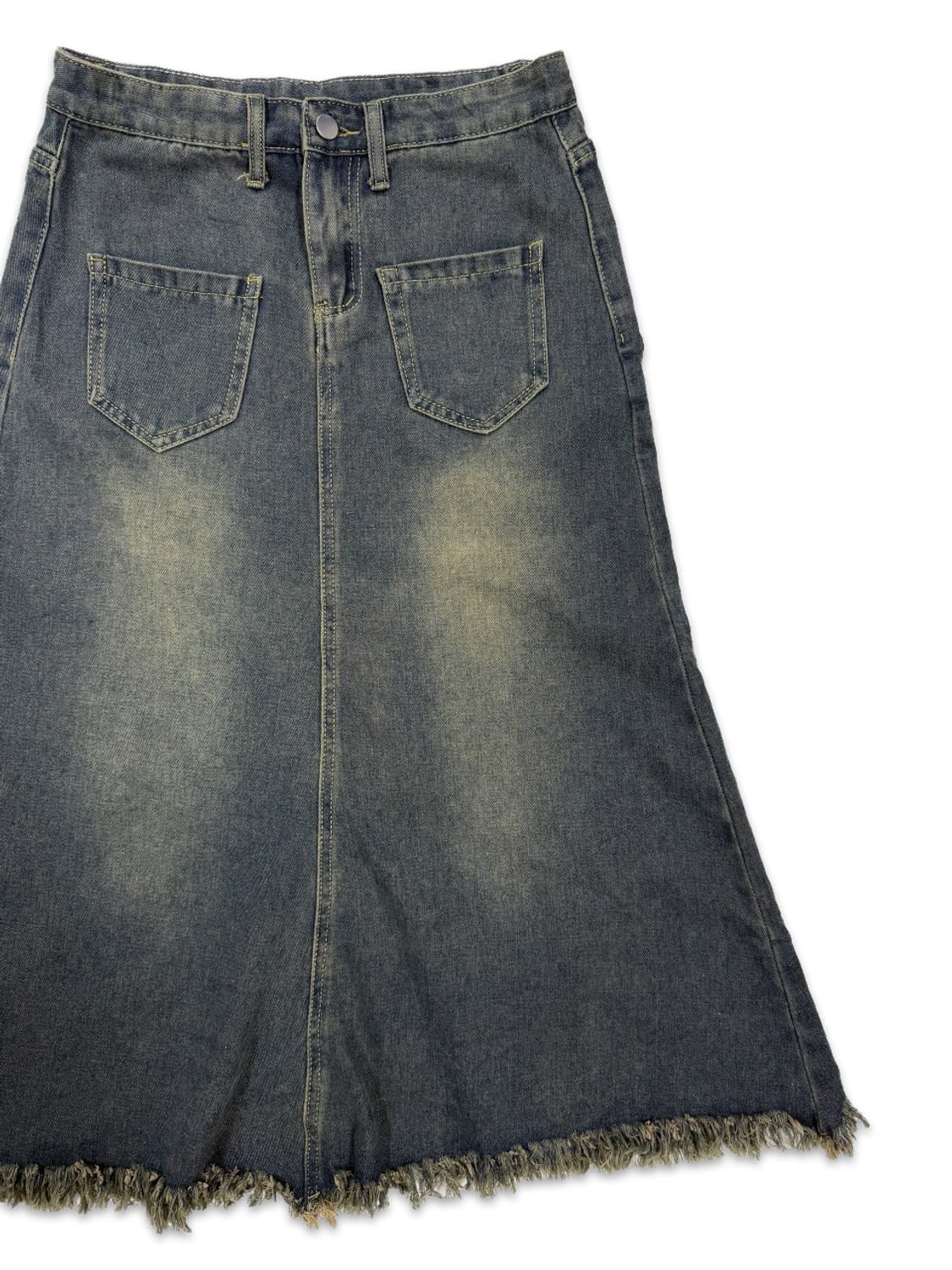 빈티지 워싱 데님 롱 스커트 상품이미지2