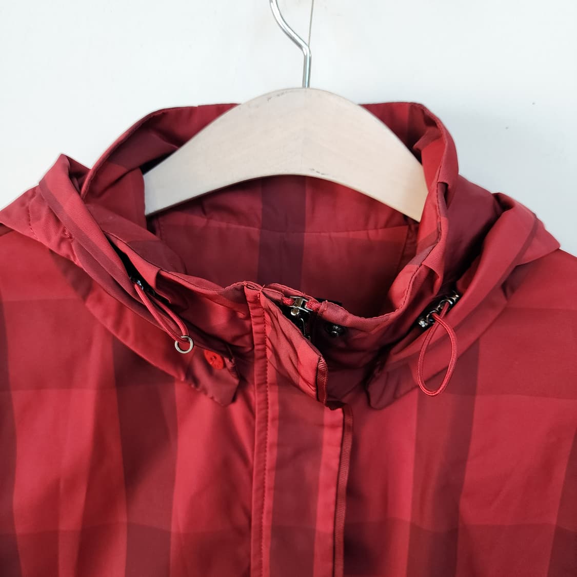 닥스 레드 체크 후드 바람막이 상품이미지2