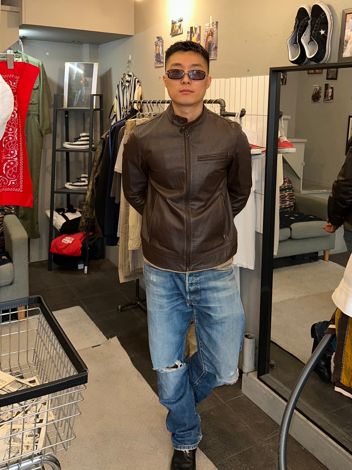 Urban Research brown rider leather JK 상품이미지2