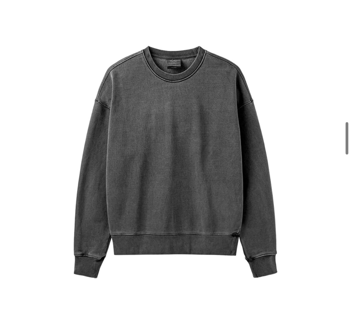 980G 피그먼트 맨투맨-차콜- 상품이미지1