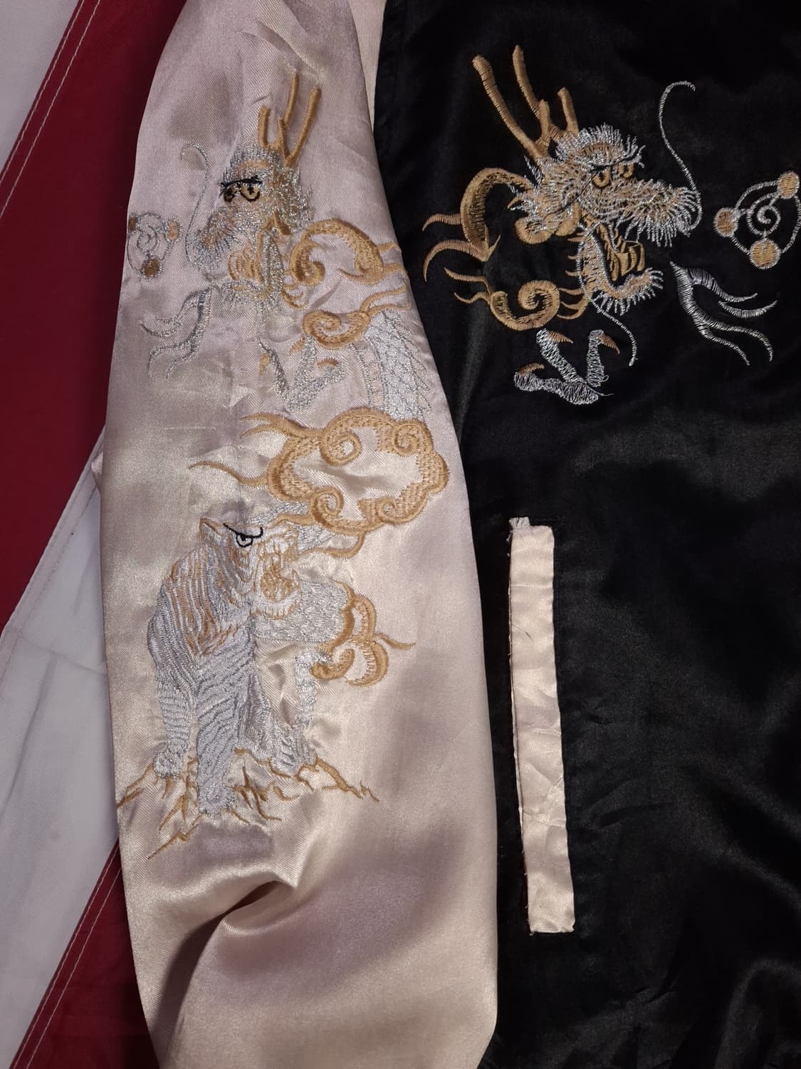 오리지날 일심여경 백호 드래곤 자수 스카잔 상품이미지7