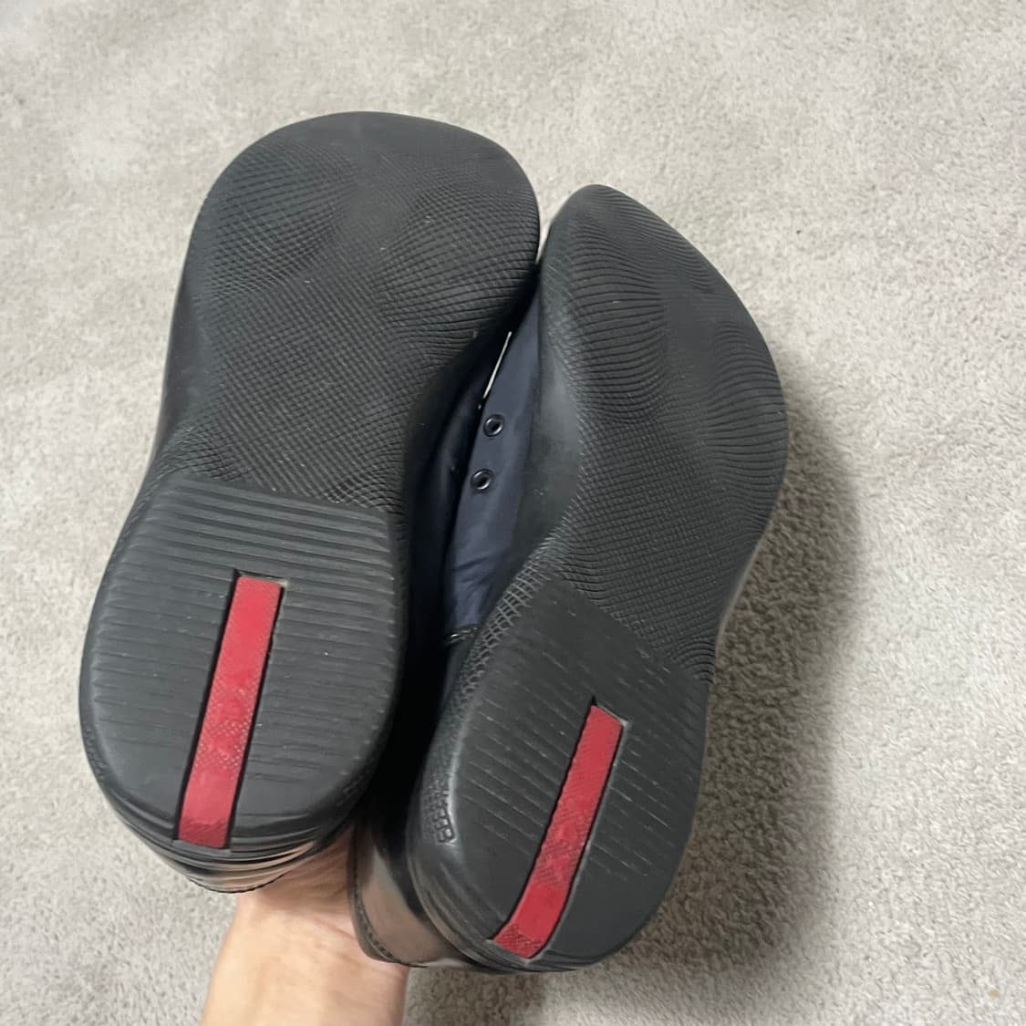 270) 프라다 스포츠 레더 나일론 메탈 로고 트레이너 스니커즈 상품이미지5