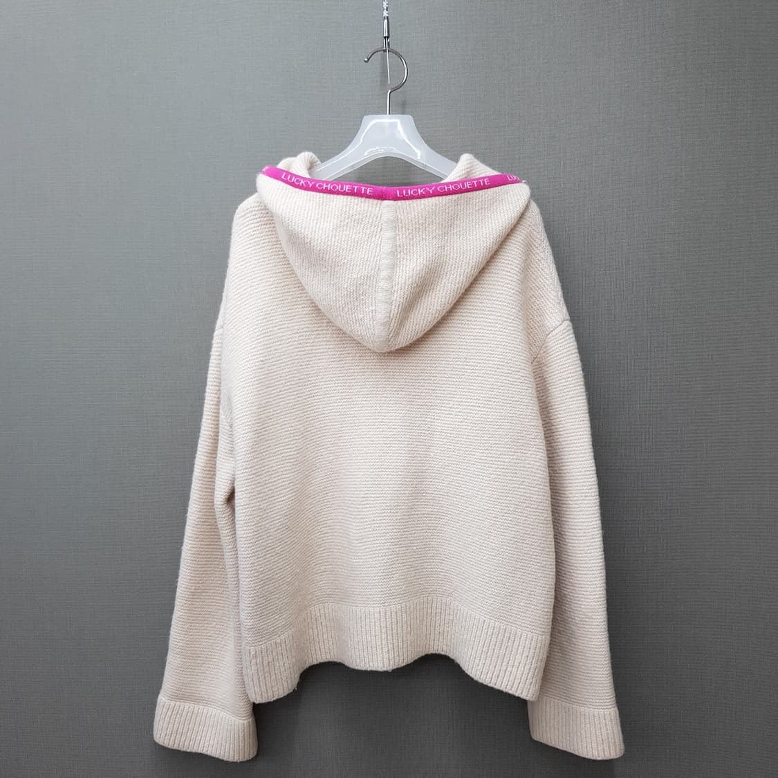 럭키슈에뜨 2020 배색 포인트 후드 니트 집업 F사이즈 상품이미지5