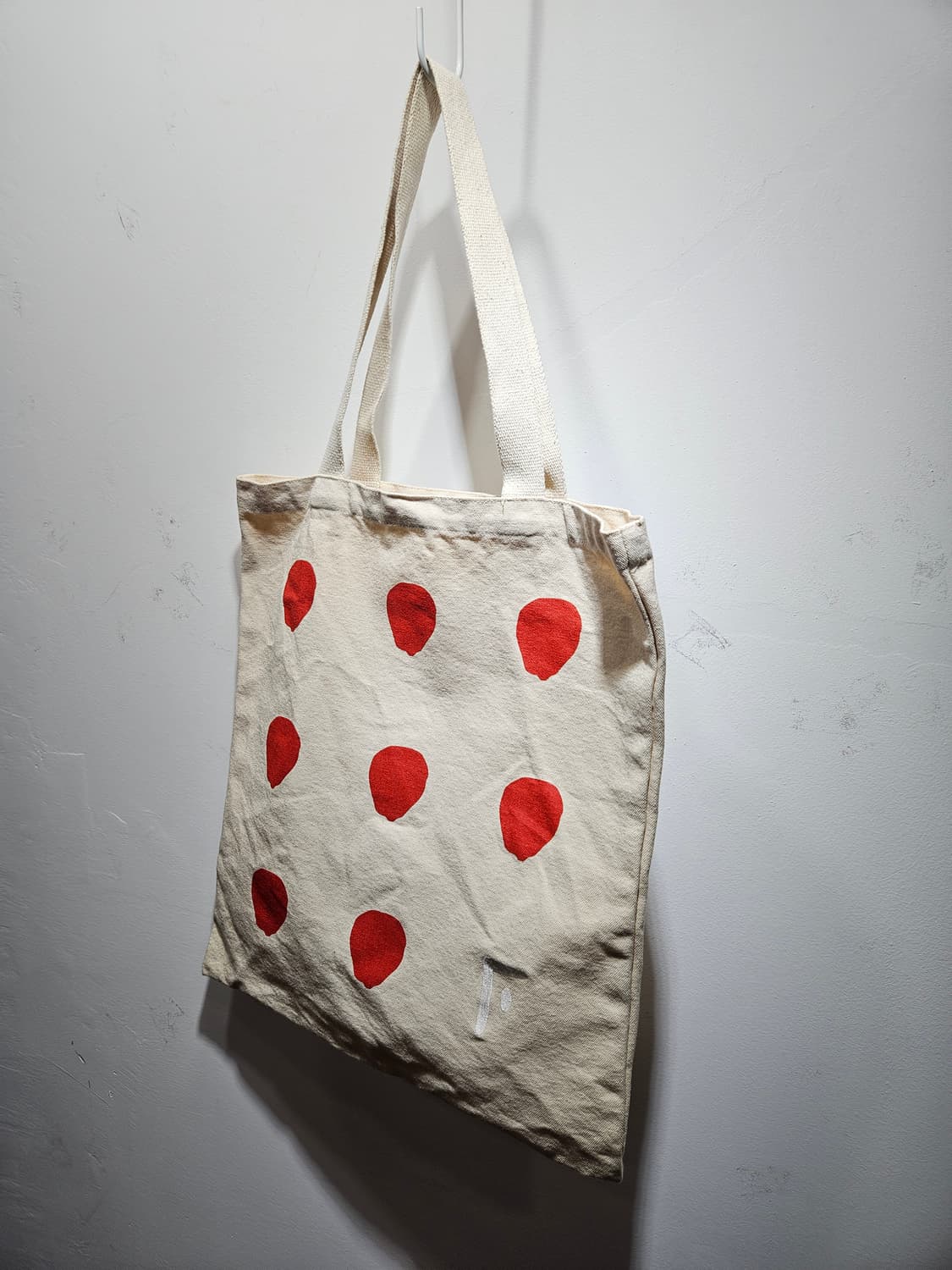 레드 도트 패턴 에코백 상품이미지2