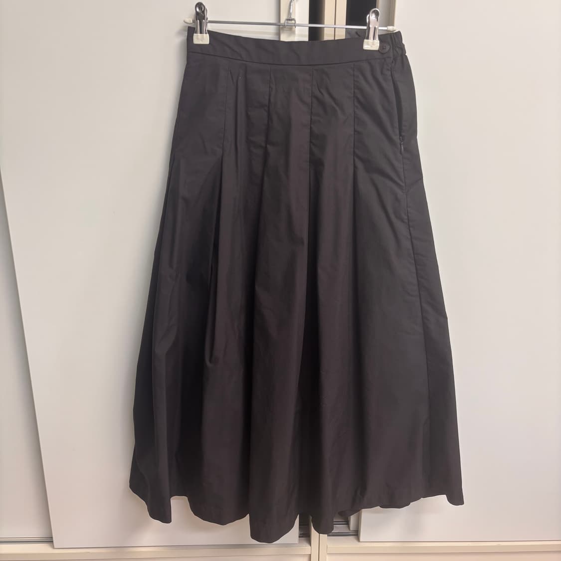 muji 무인양품 스트레치 고밀도 편직 · 턱 스커트 다크그레이 S 상품이미지2