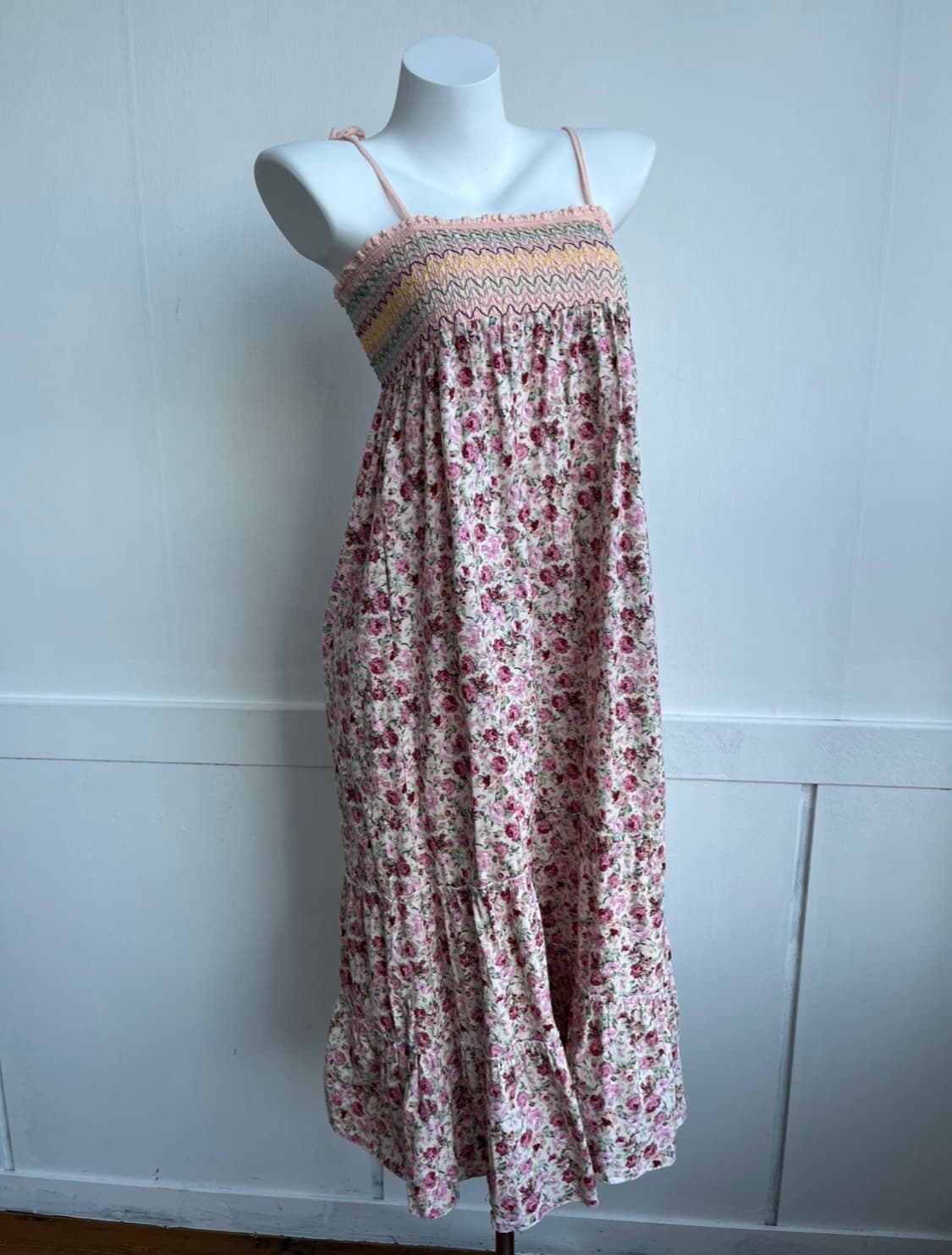 로즈 스모크 끈 원피스 상품이미지6