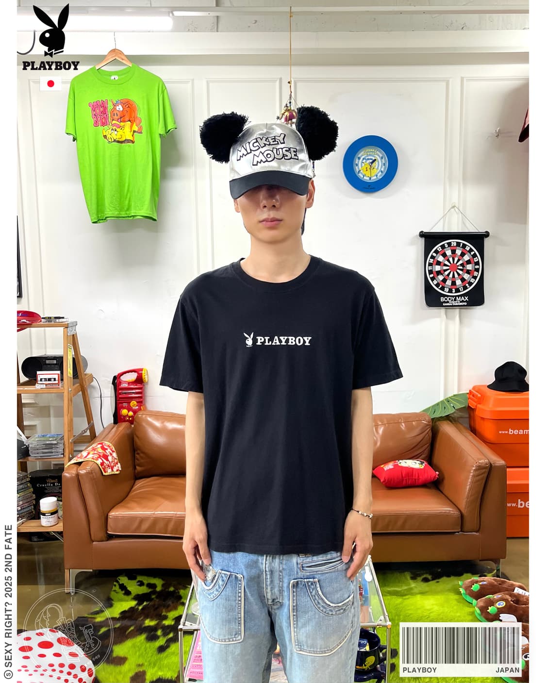 Playboy Vintage Embroidery Logo T-Shirt 상품이미지1