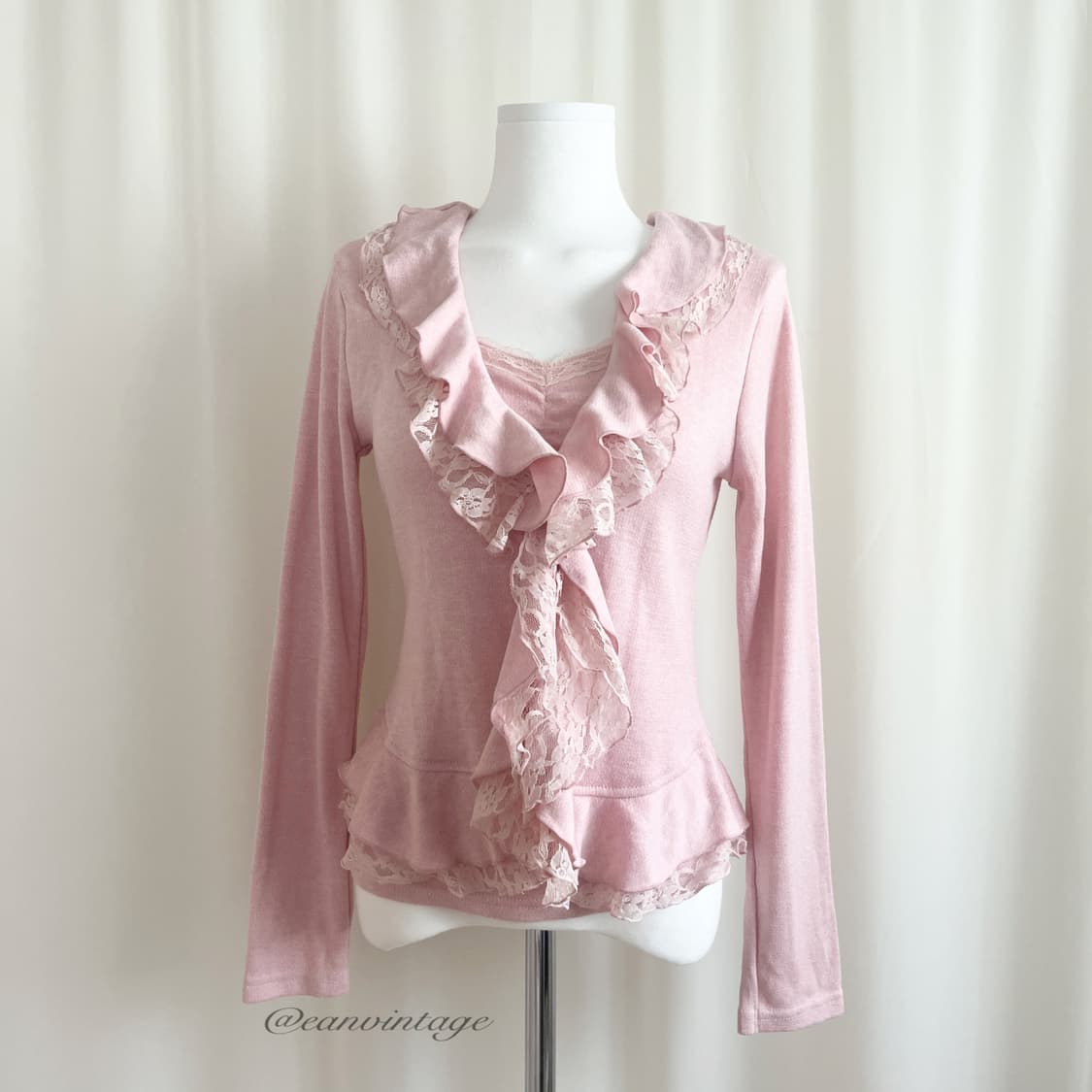 pink ruffle lace 2pcs set  상품이미지2