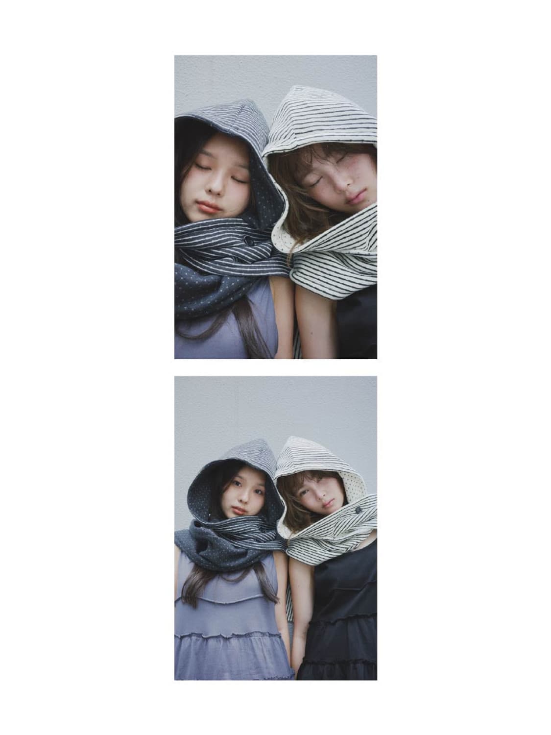 Colocynth 콜로신스 리버시블 후드 머플러 다크그레이&스트라이프 상품이미지3