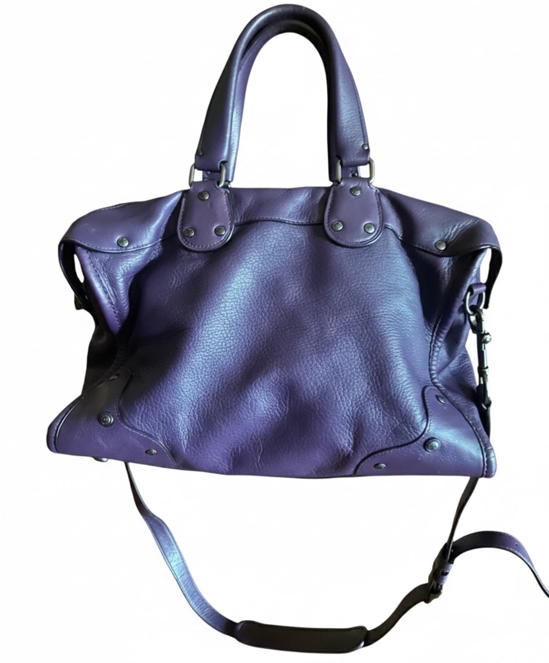 Coach 코치 레더 토트백 퍼플 상품이미지2