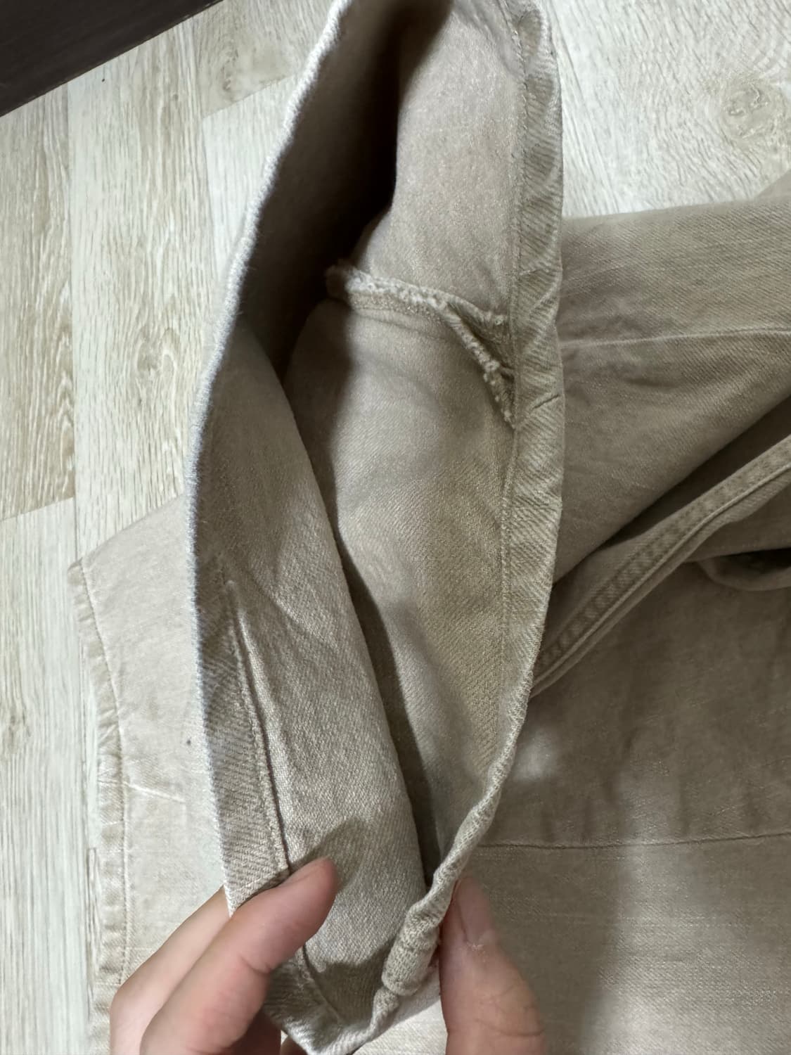 노운 wide curved denim pants(sand beige) 0 상품이미지6