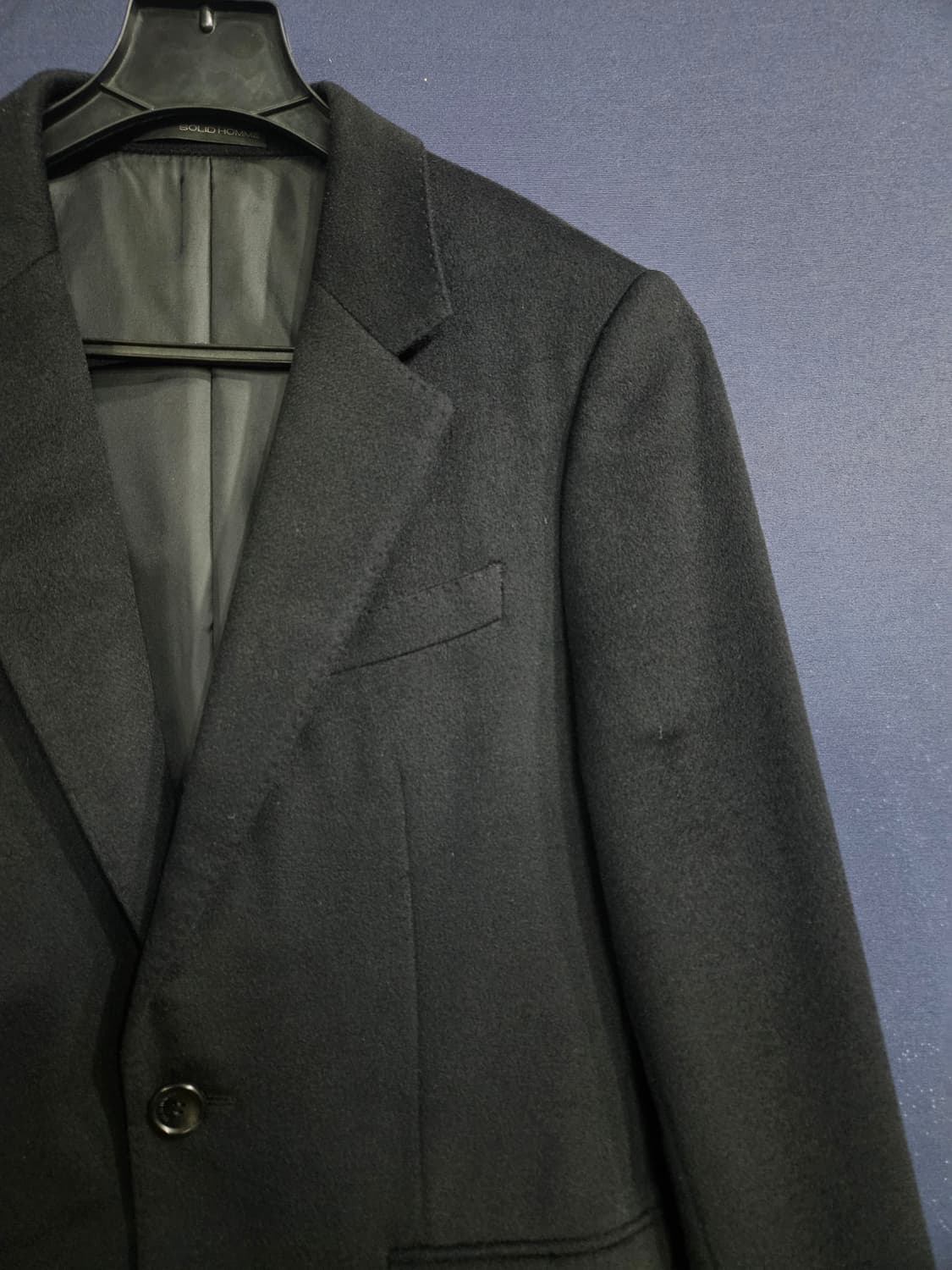 솔리드옴므 블랙 남성 슬림핏 95~100 캐시미어 혼방 코트  상품이미지4