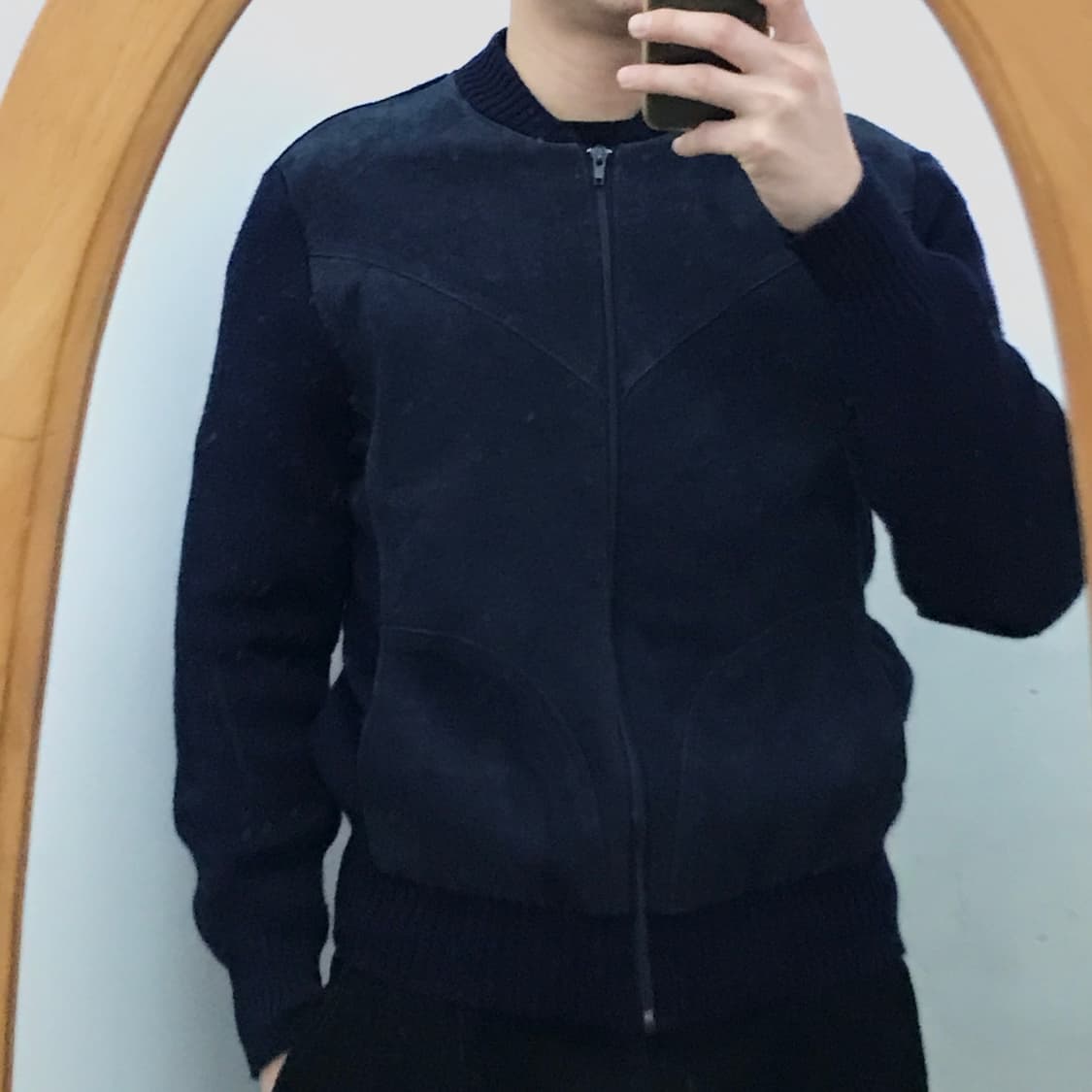 UK VTG 네이비 스웨이드 아크릴 집업 자켓 남성 102 여성 루즈핏  상품이미지7