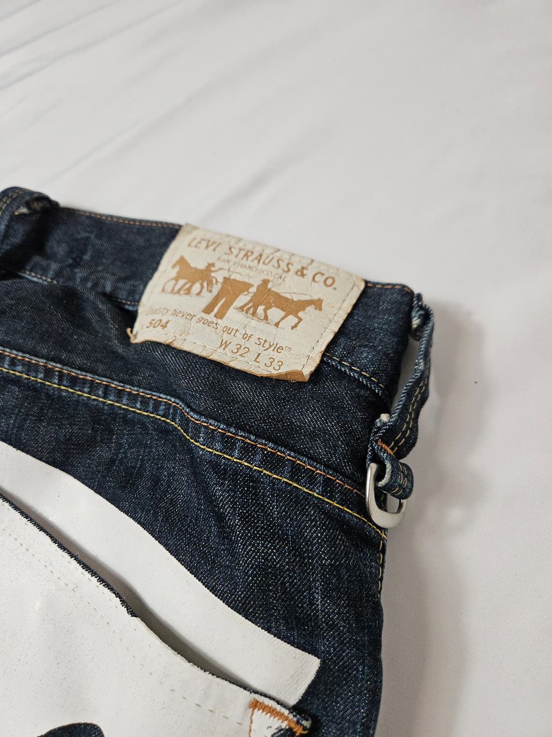 일본판 일본제 리바이스 504 워싱 데님팬츠 진 청바지 32 빈티지 상품이미지3