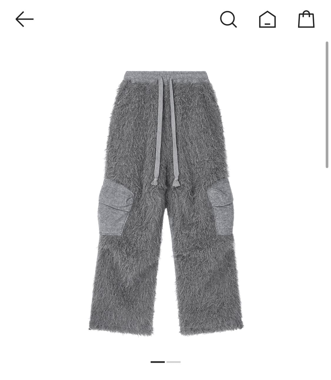 구해요) somsoc 솜속 베일 퍼지 카고 팬츠 멜란지 그레이  상품이미지1