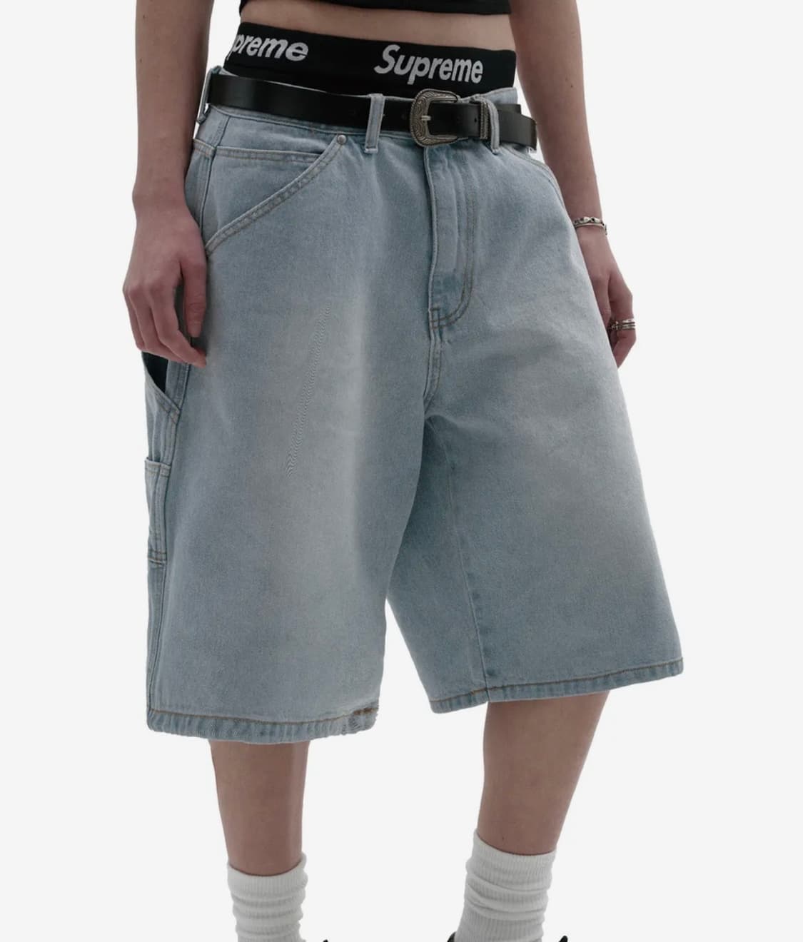 suade 버뮤다 팬츠 연청 상품이미지1