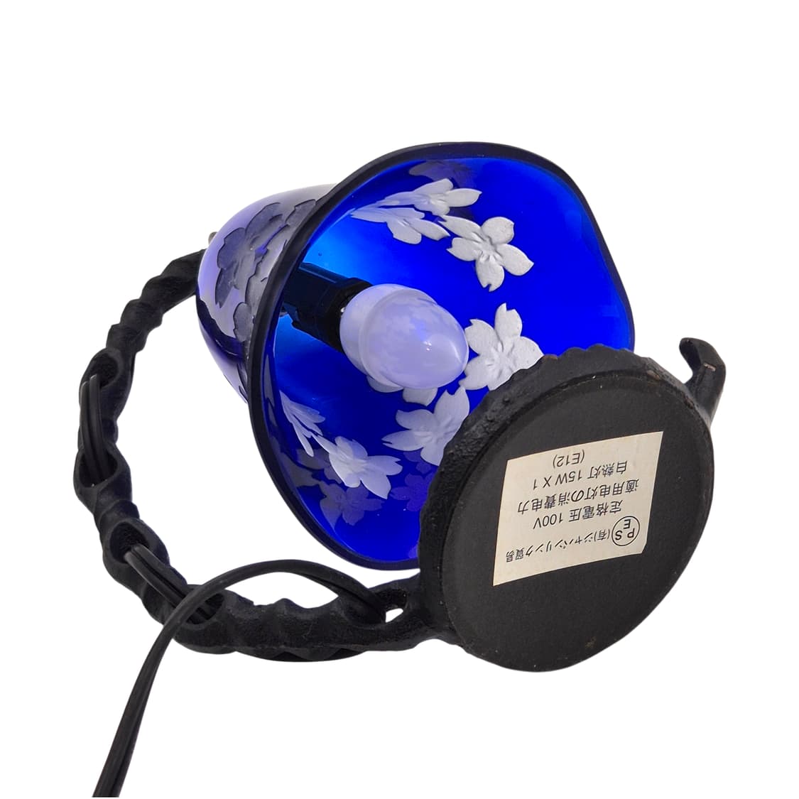 90s 오타루 핸드블로운 카빙 꽃잎 벨 램프 상품이미지7