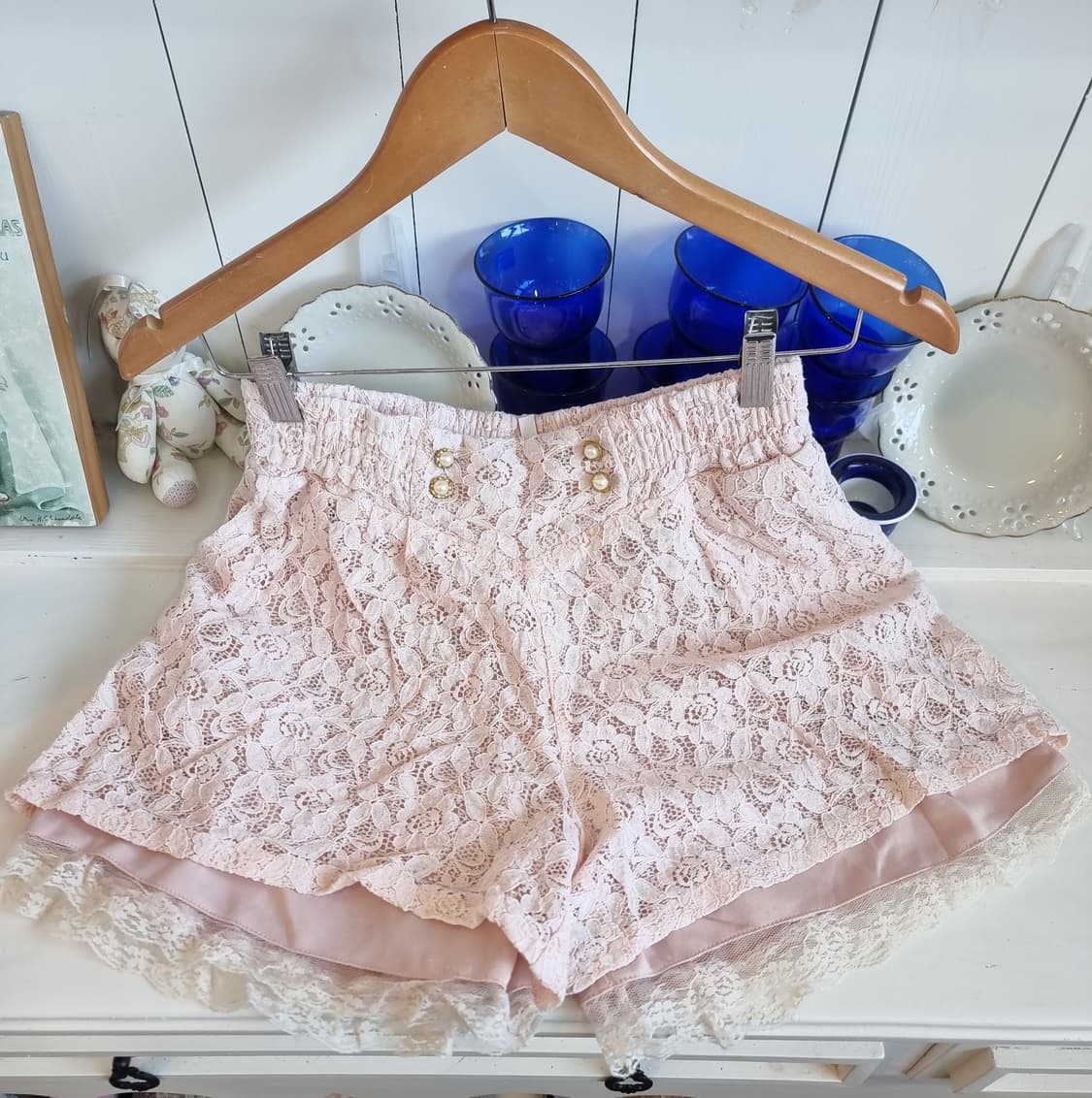 레이스 레이어드 팬츠 (핑크) 상품이미지4