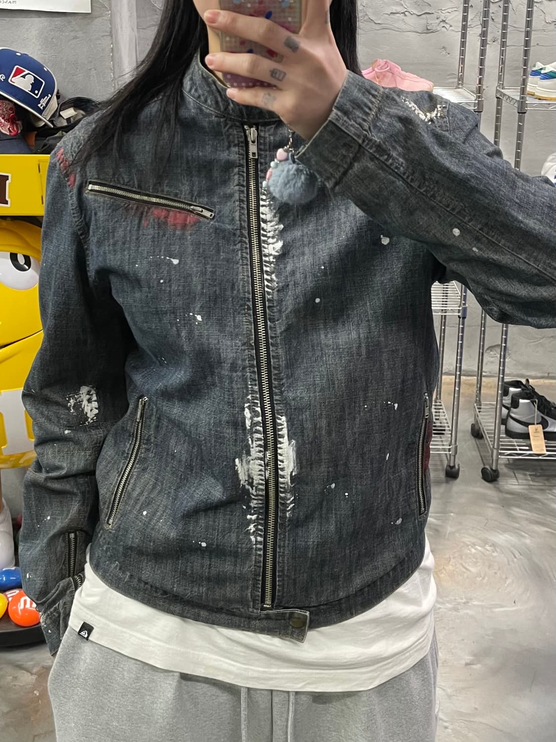 빈티지 페인티드 바이커 자켓 상품이미지10