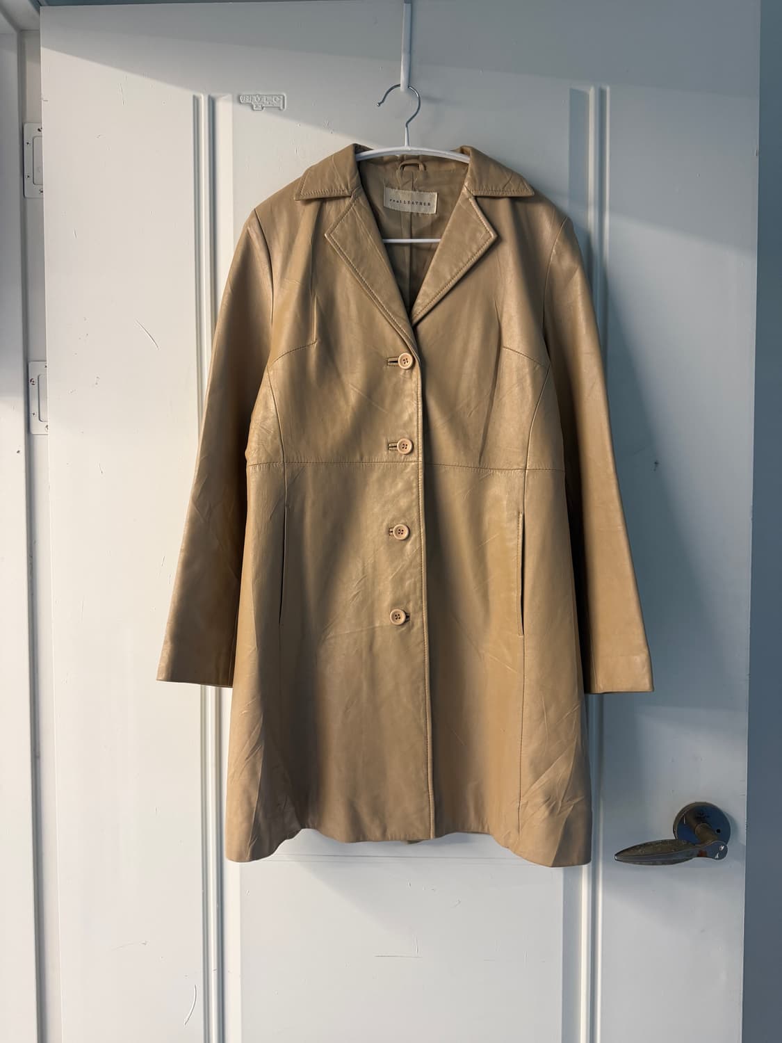 일본빈티지 소가죽 코트 베이지 상품이미지3