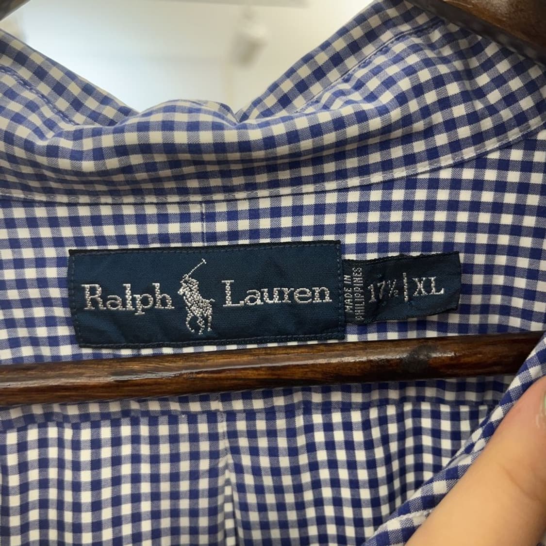 폴로 랄프로렌 모던 캐주얼 깅엄 체크 셔츠 XL C07130 상품이미지5