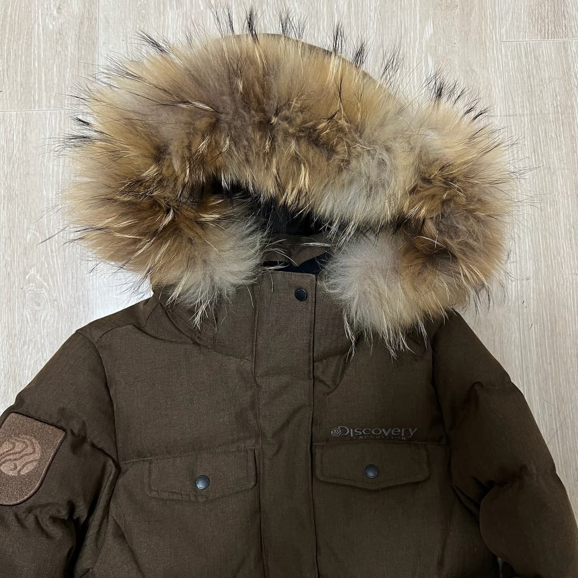 디스커버리 여성 라쿤퍼 후드 덕다운 롱패딩 M/95  상품이미지2