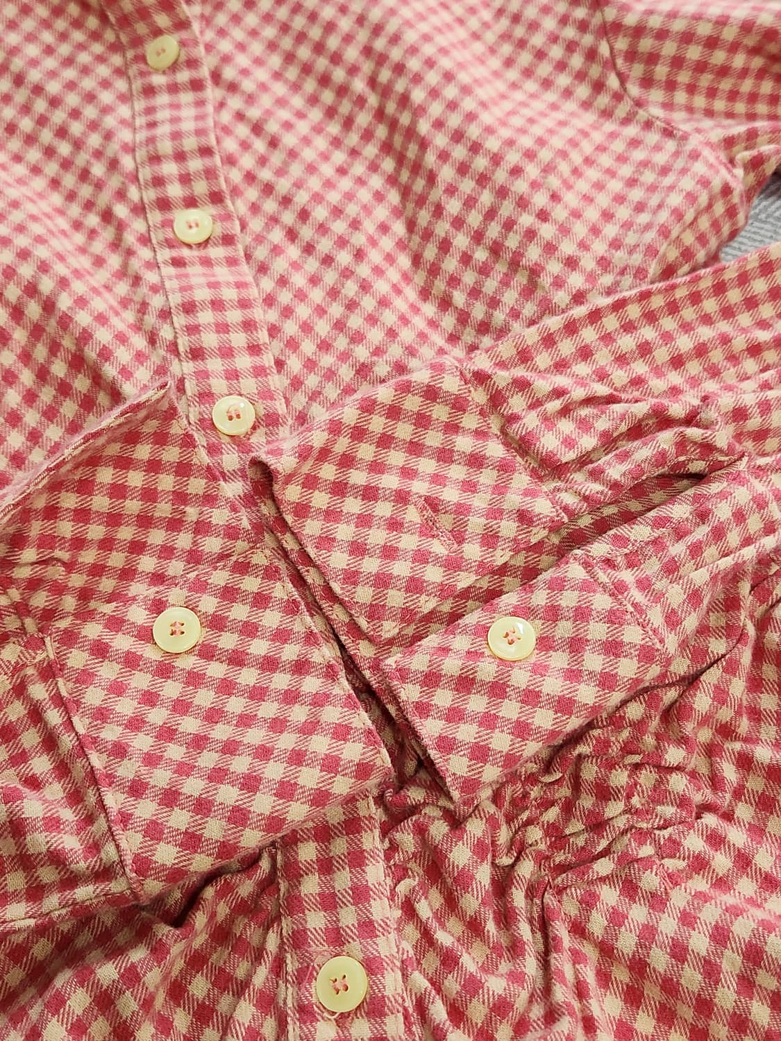 [XXS] 마가린핑거스 깅엄체크 셔링 셔츠 상품이미지8