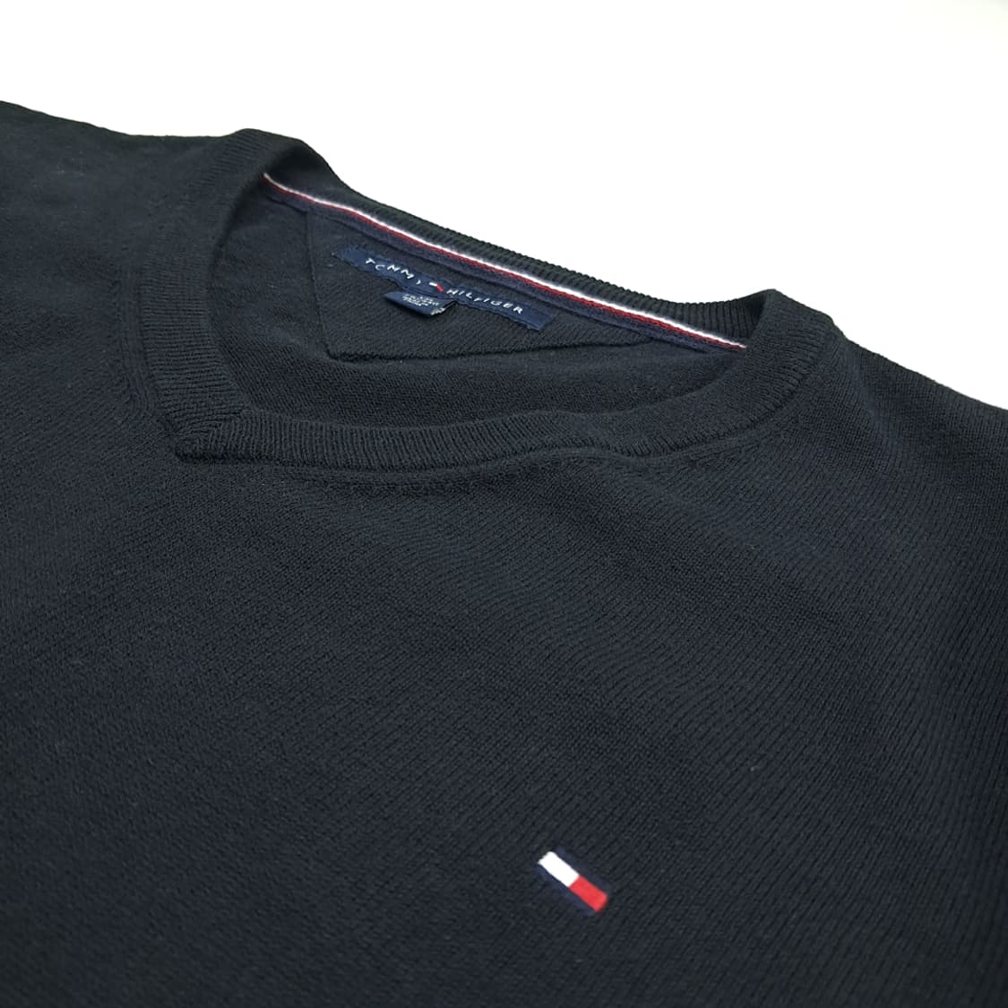 CN706 2XL 타미힐피거 블랙 V넥 니트 스웨터 상품이미지5