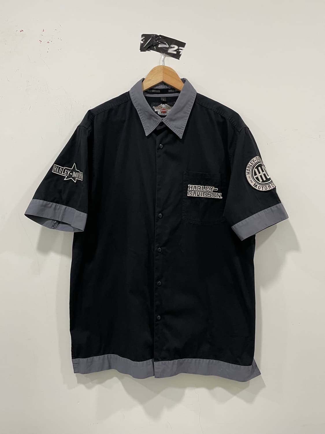 Harley Davidson 할리데이비슨 투톤 빅 로고 반팔셔츠 상품이미지5