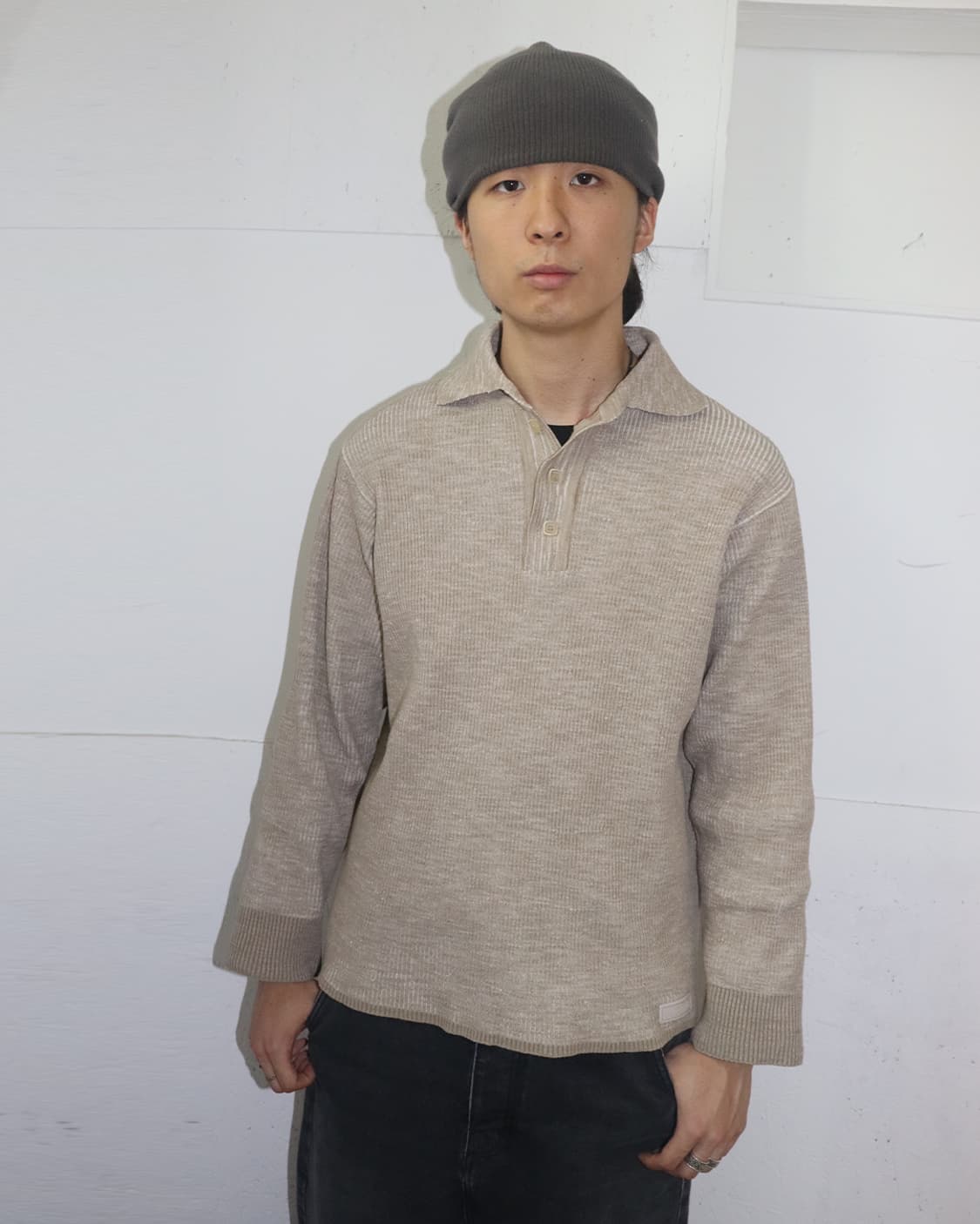 자크뮈스 리브드 카라 롱슬리브 탑 상품이미지1
