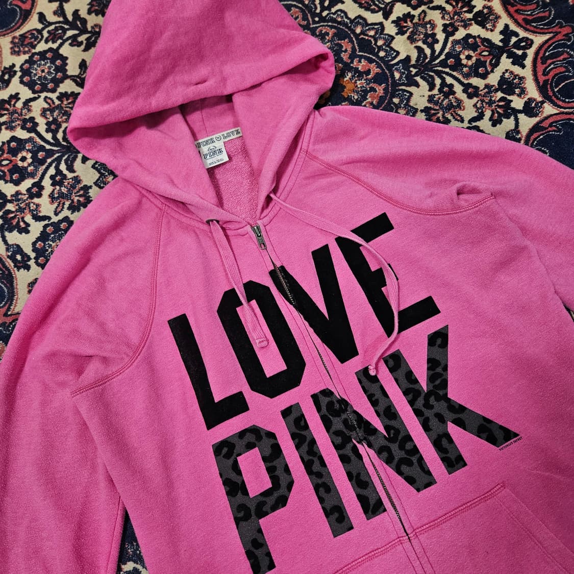 Victoria's Secret PINK Y2K 레오파드 하프 후드집업  상품이미지2