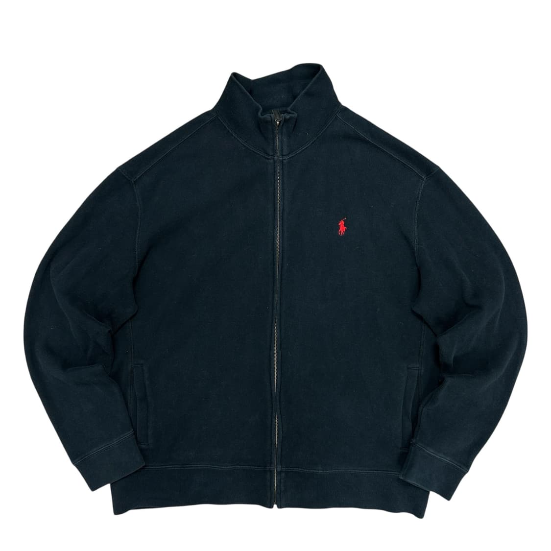 폴로 블랙 코튼 니트집업(L) 상품이미지1