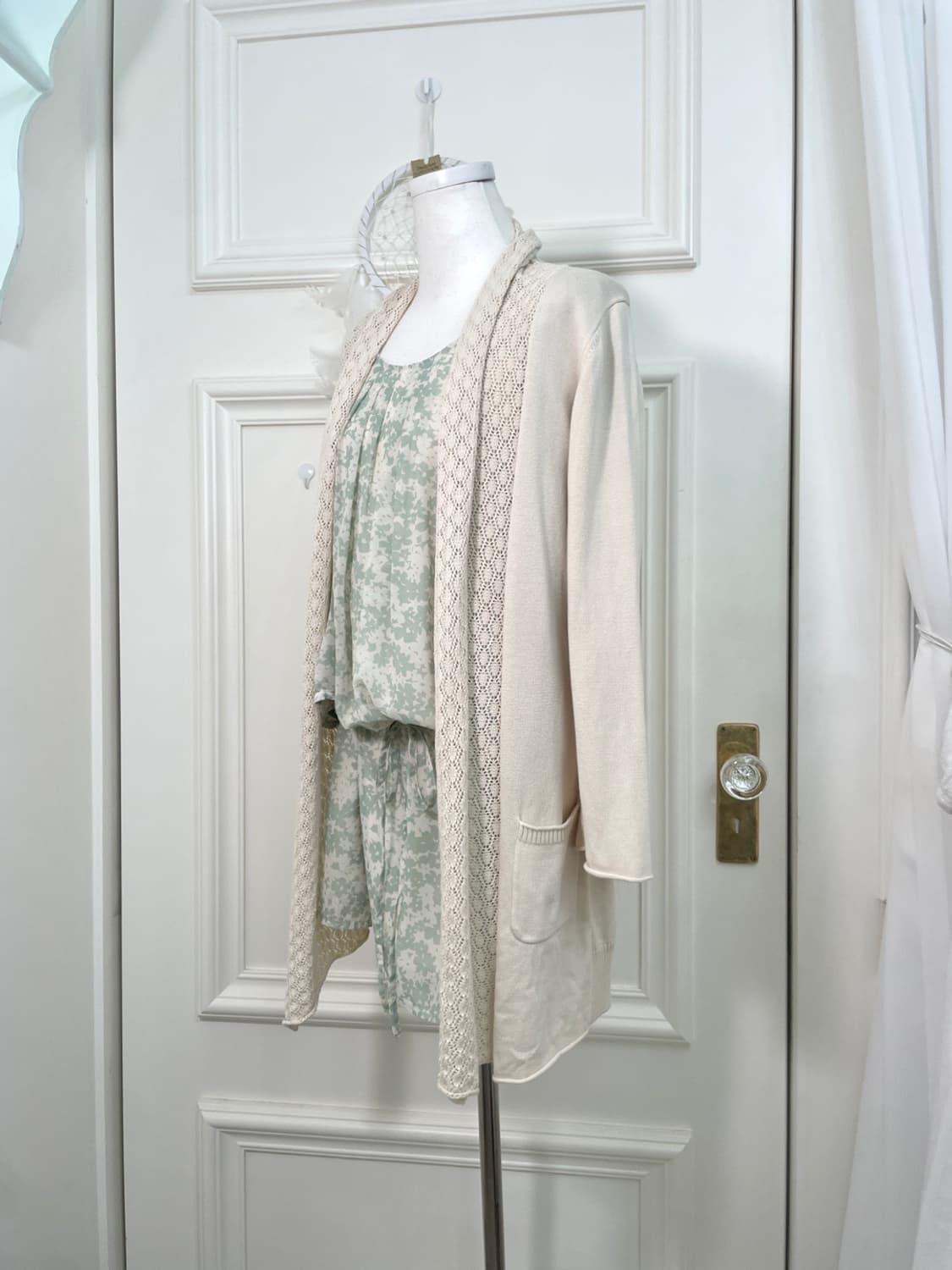 mint ivory flower waist string mini opc 상품이미지9