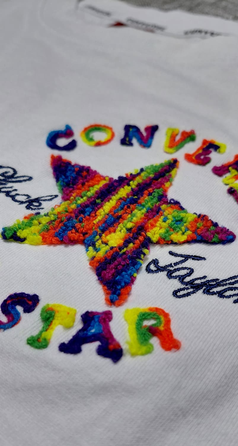 [L] 컨버스 척테일러 올스타 사가라 무지개 자수 반팔 티셔츠 상품이미지1