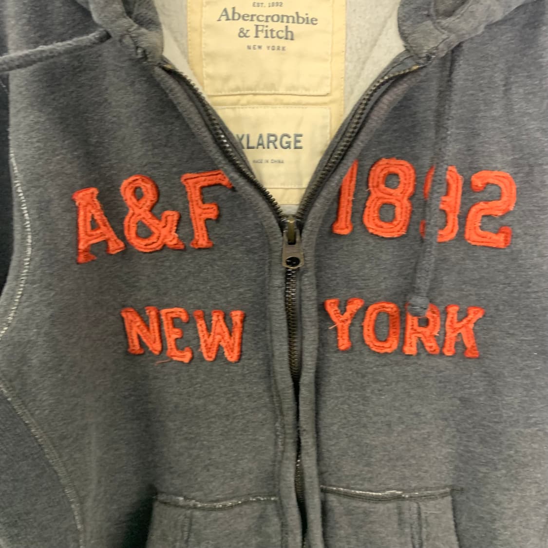 아베크롬비 y2k 와투케 차콜 헤비코튼 후드집업 상품이미지4