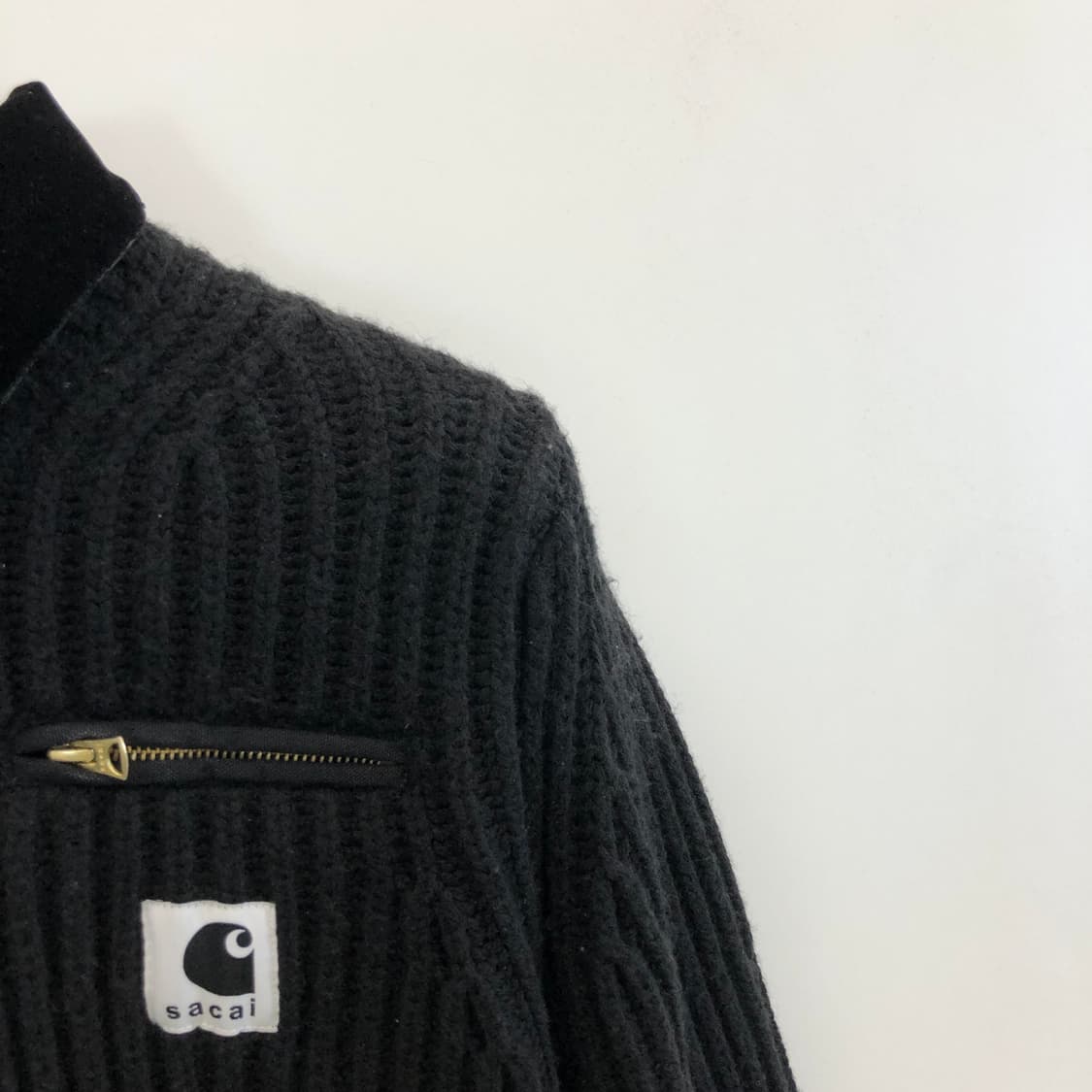 사카이 x 칼하트 WIP 니트 풀오버 디트로이트블랙 1 상품이미지2