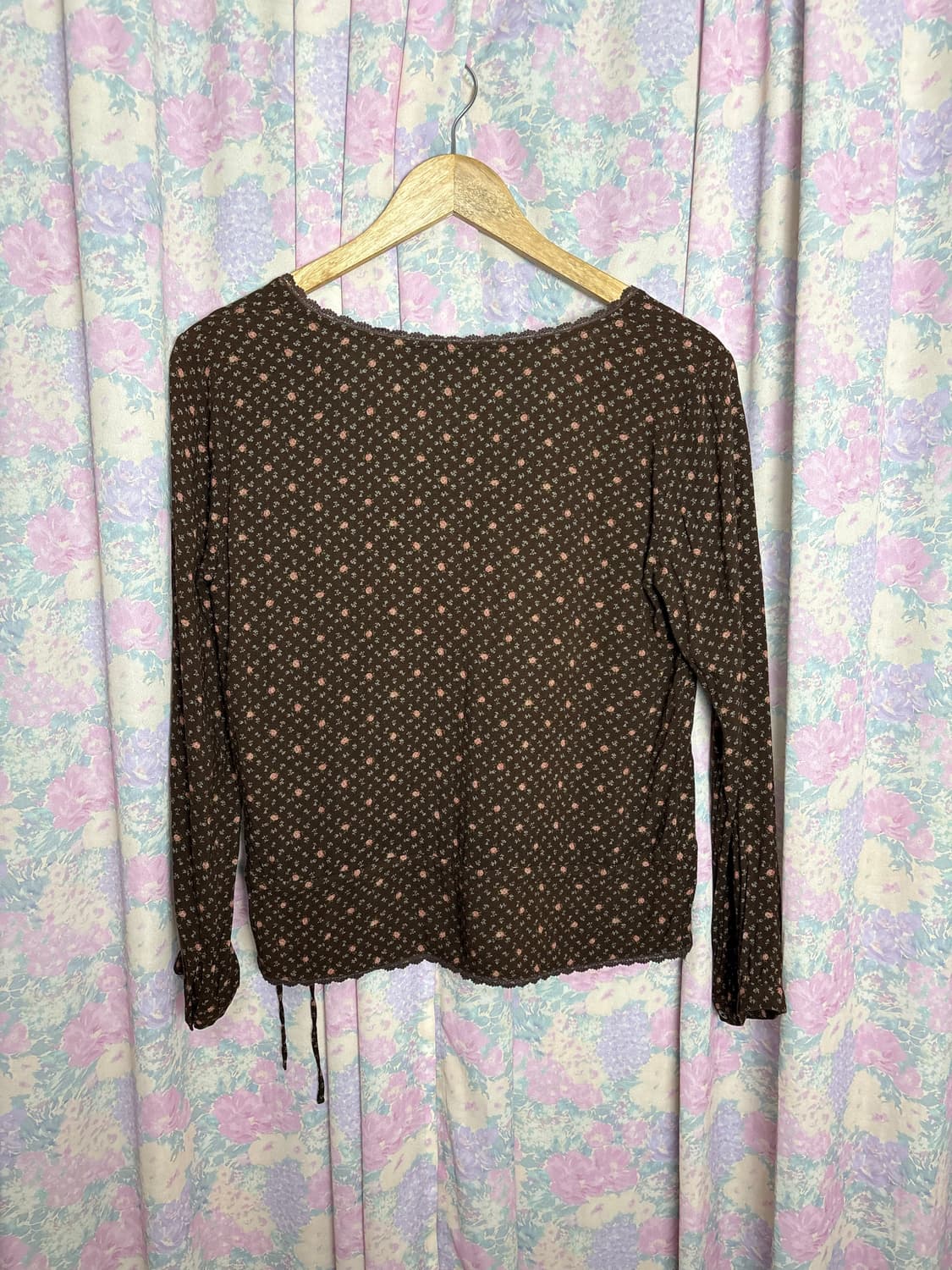 브라운 플라워 긴소매 티셔츠 상품이미지7