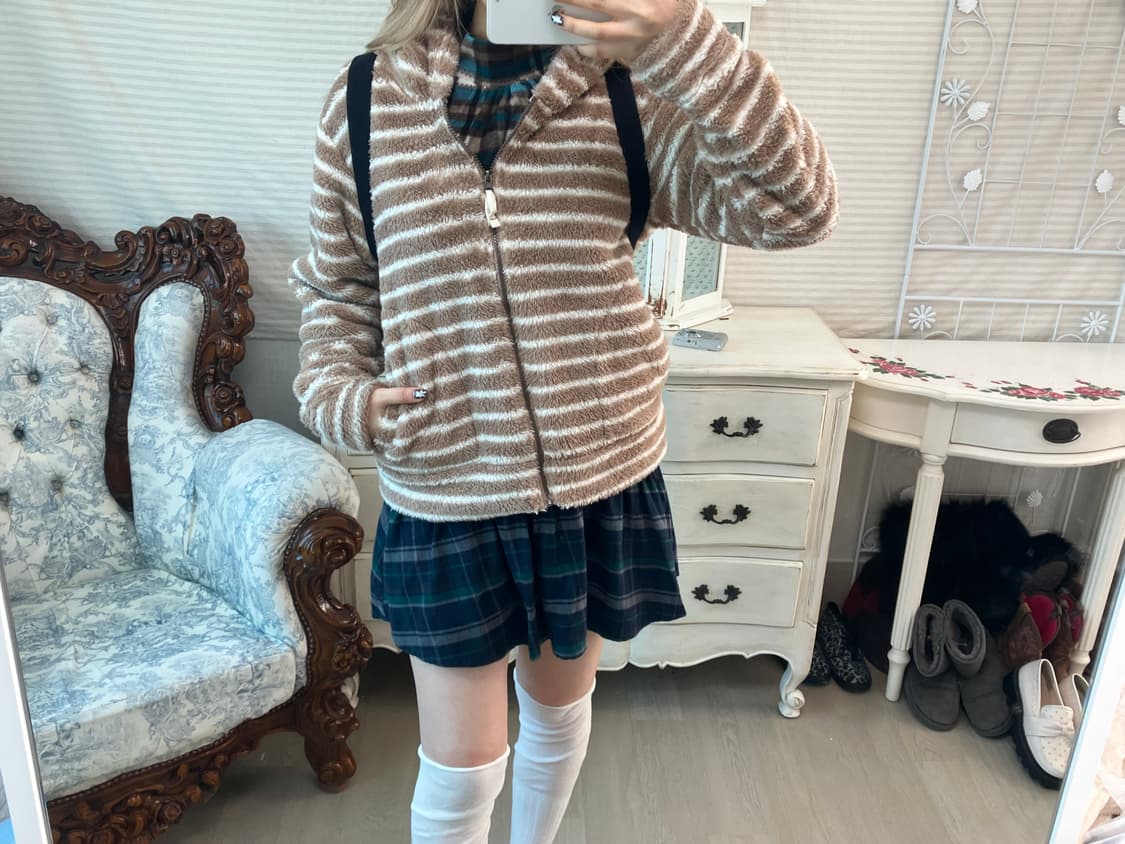 jpn vintage cocoa brown hood fleece 상품이미지5