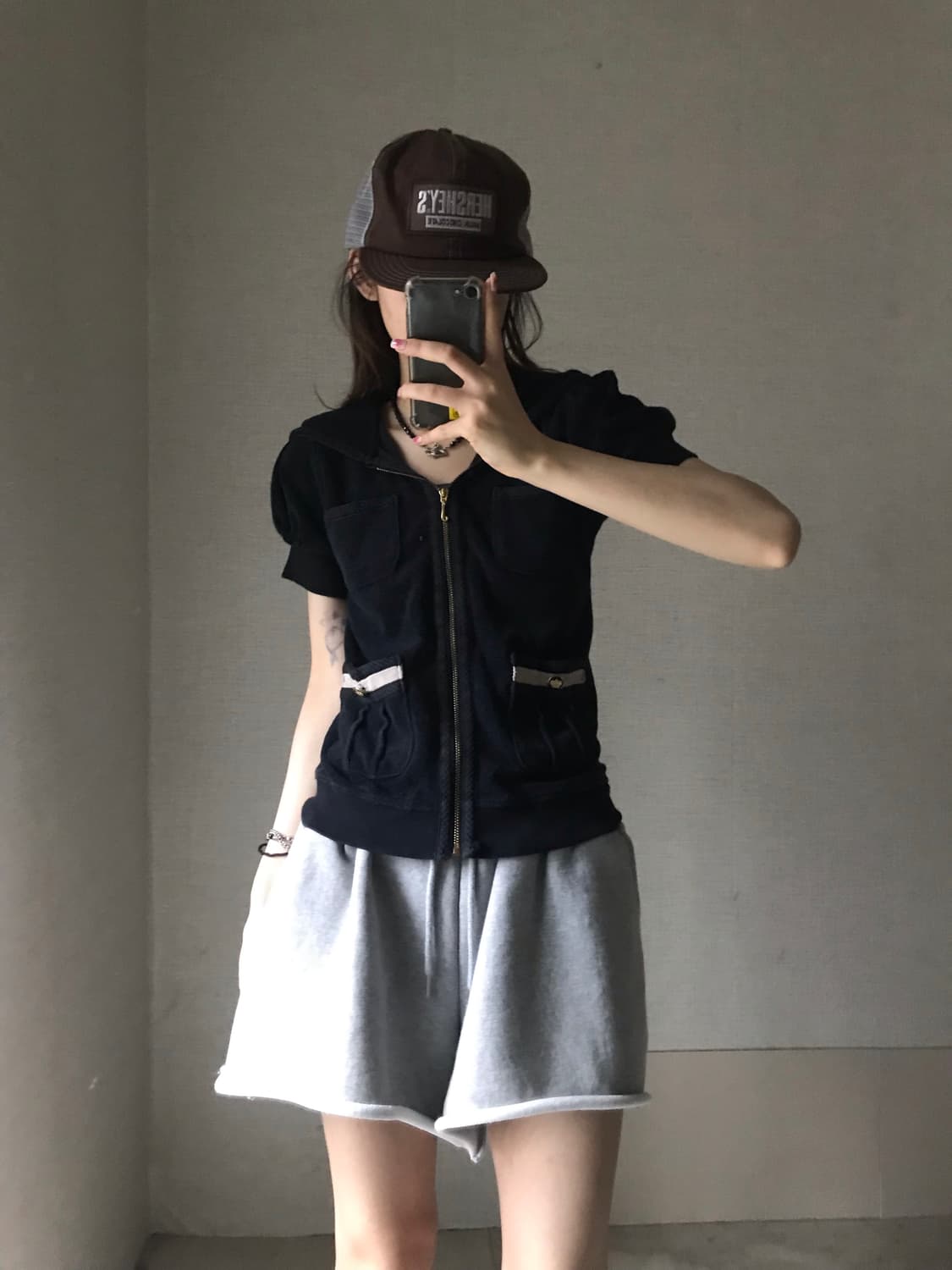 쥬씨꾸뛰르 테리 반팔 후드집업 상품이미지3