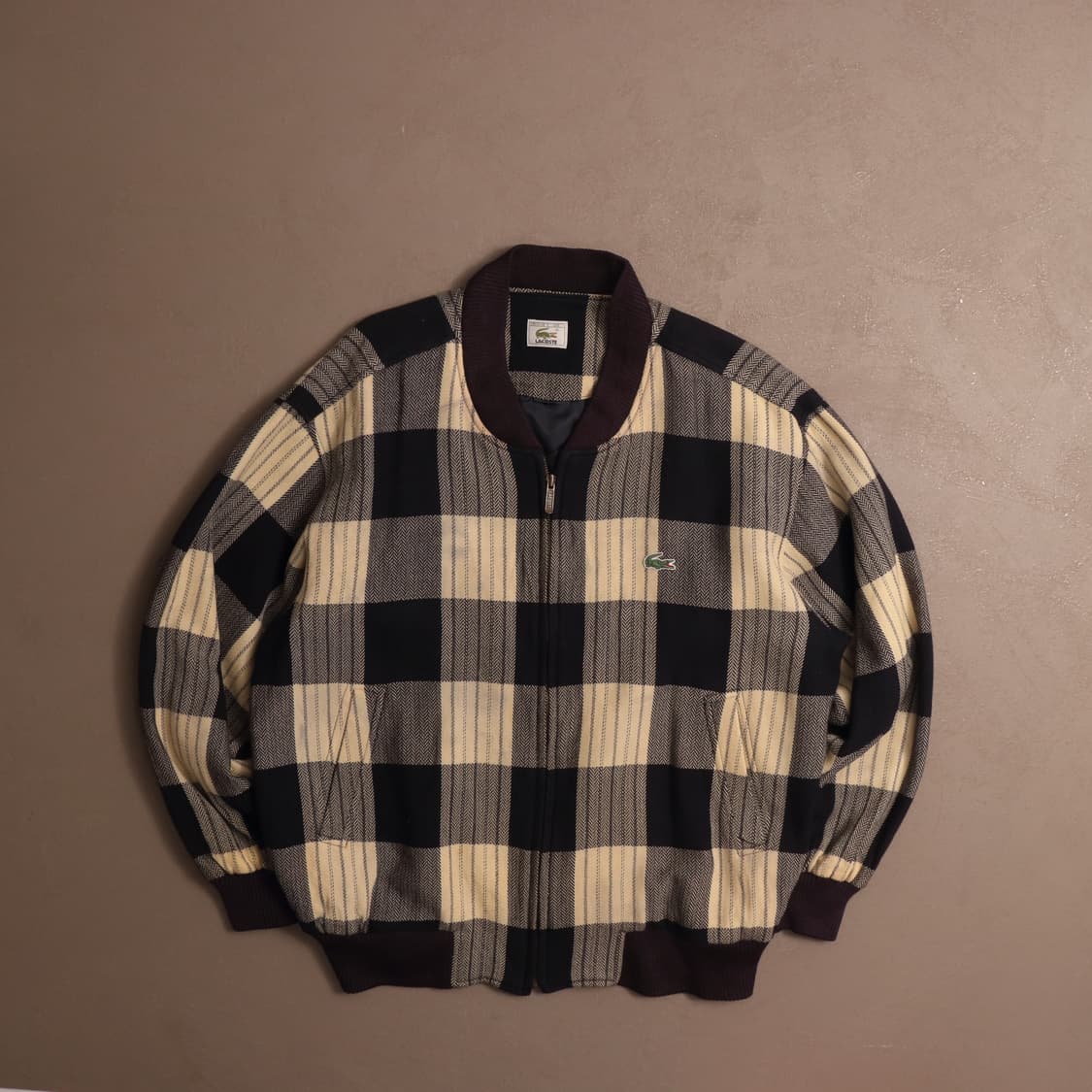 90's 라코스테 체크 울 블루종 자켓 A1509 상품이미지1