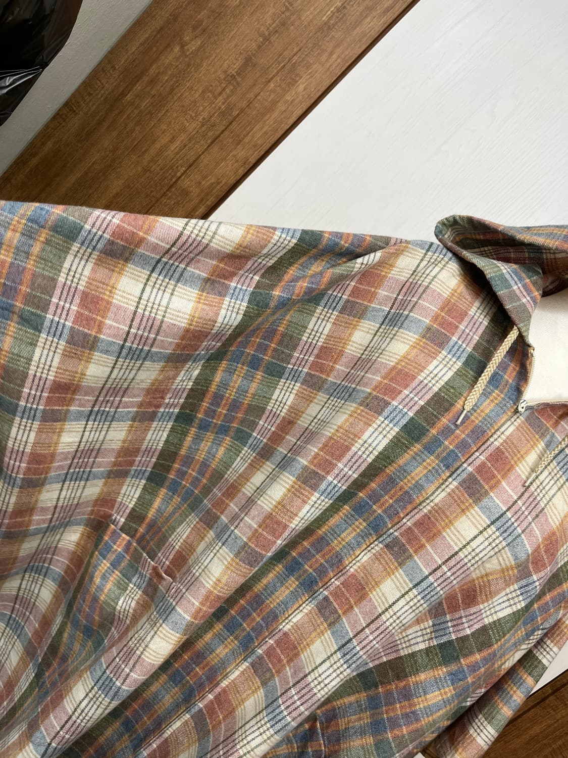 일본 빈티지 체크 망토 상품이미지3